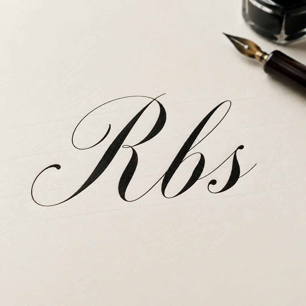 "Rbs" — Cursive Calligraphy text effect