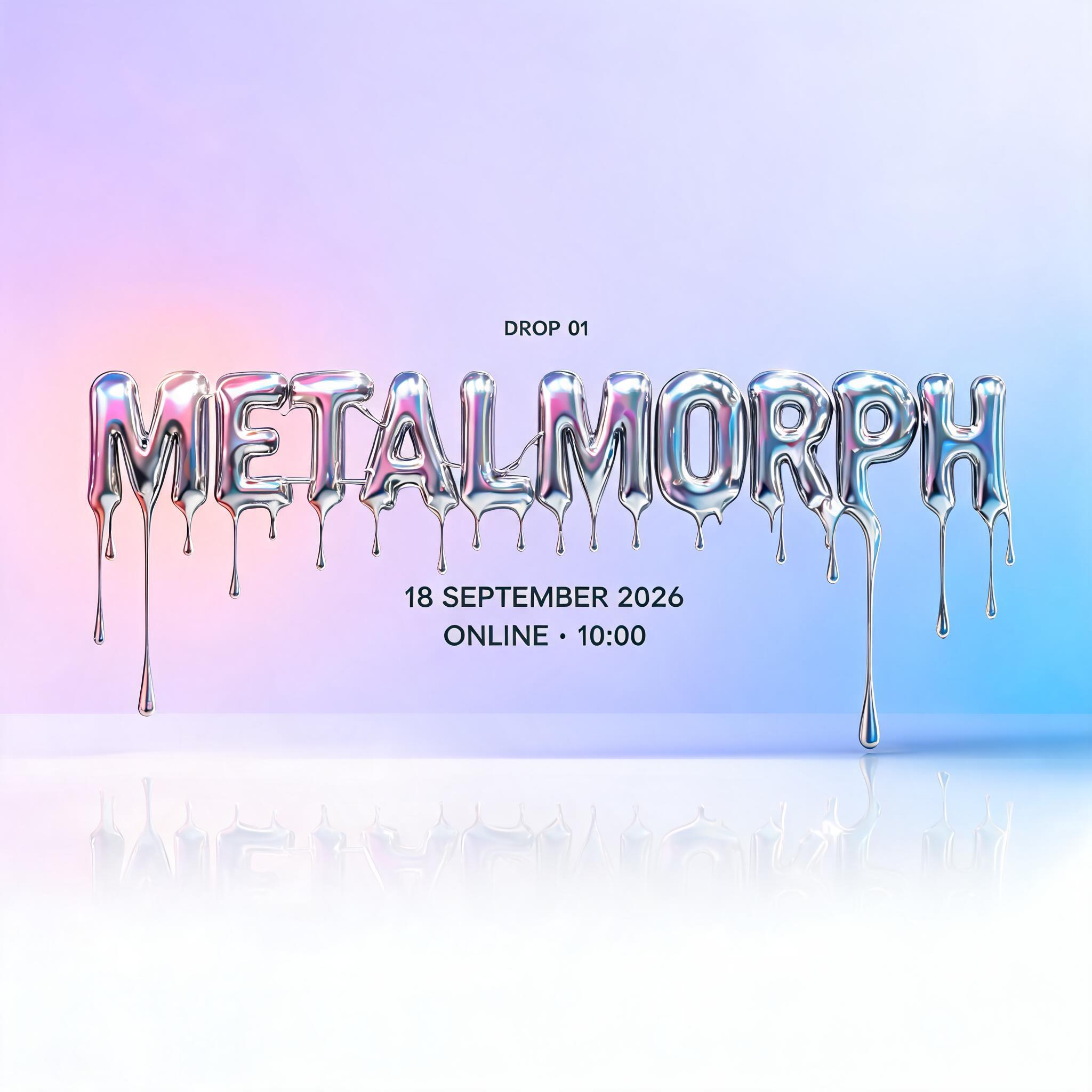 "Make a liquid-chrome logo for the fashion drop Metalmorph" — Y2k Liquid | AI Text Effect Generator