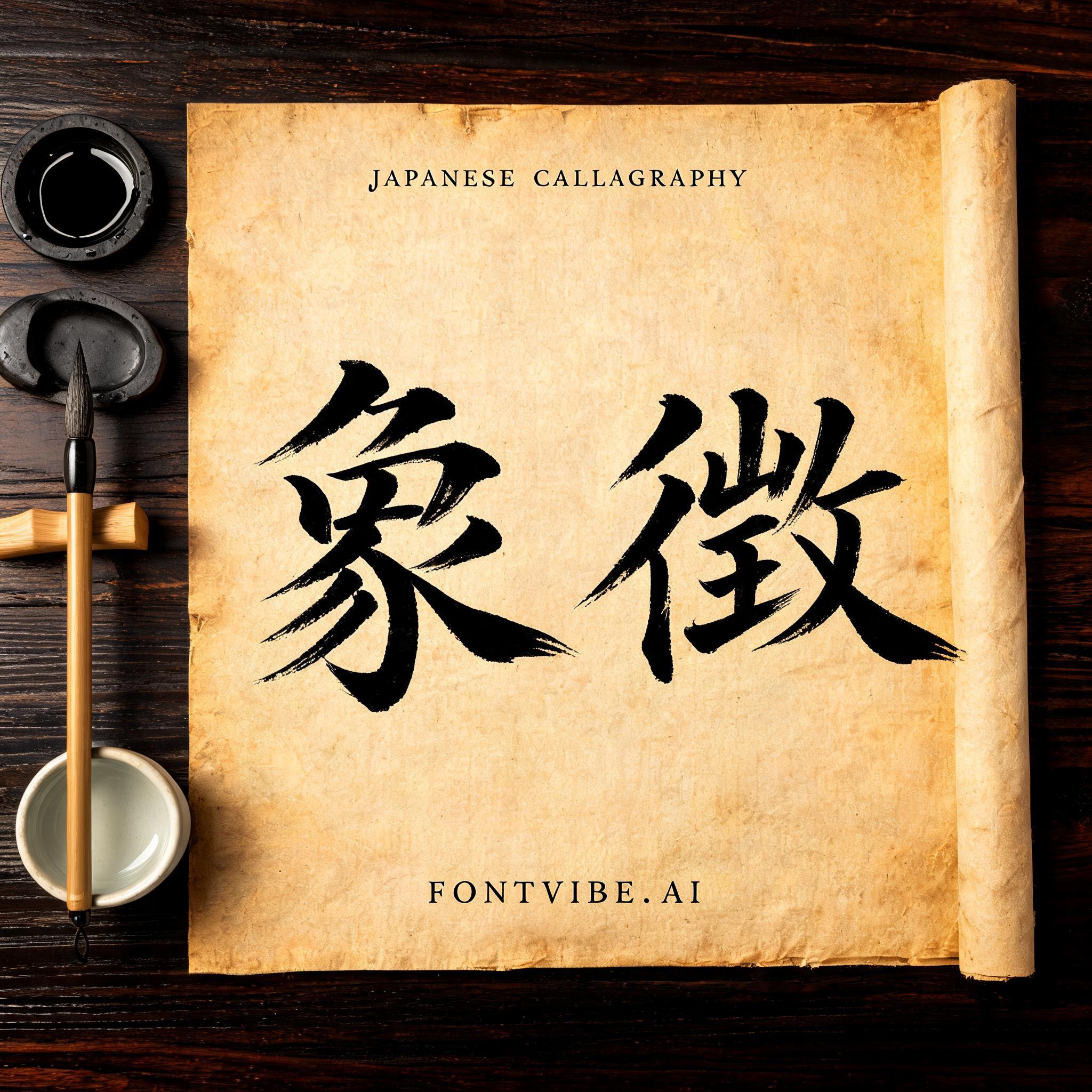 "象徴" — Brush Japanese Ink | AI Text Effect Generator