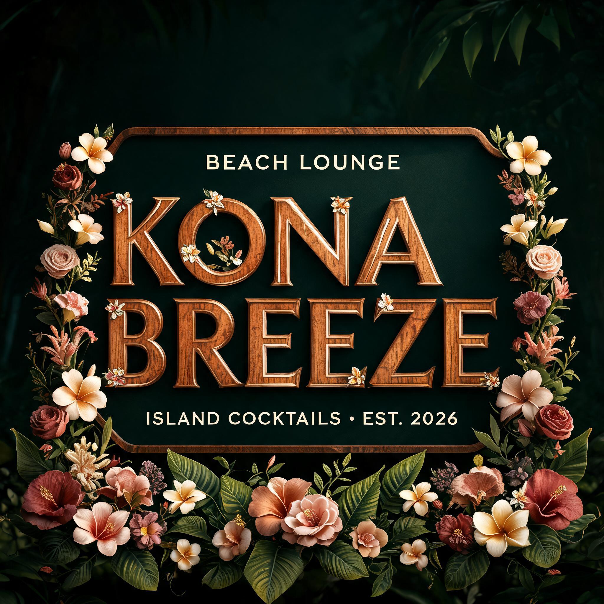"BEACH LOUNGE" — Floral | AI Text Effect Generator
