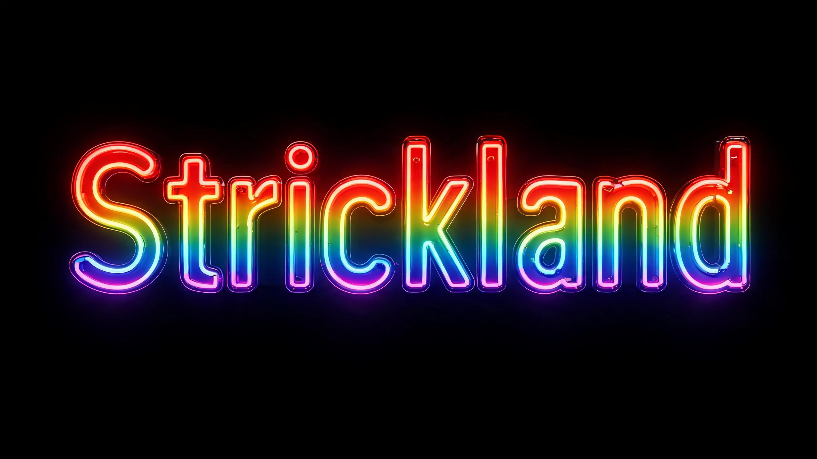 "Strickland" — Rainbow | AI Text Effect Generator