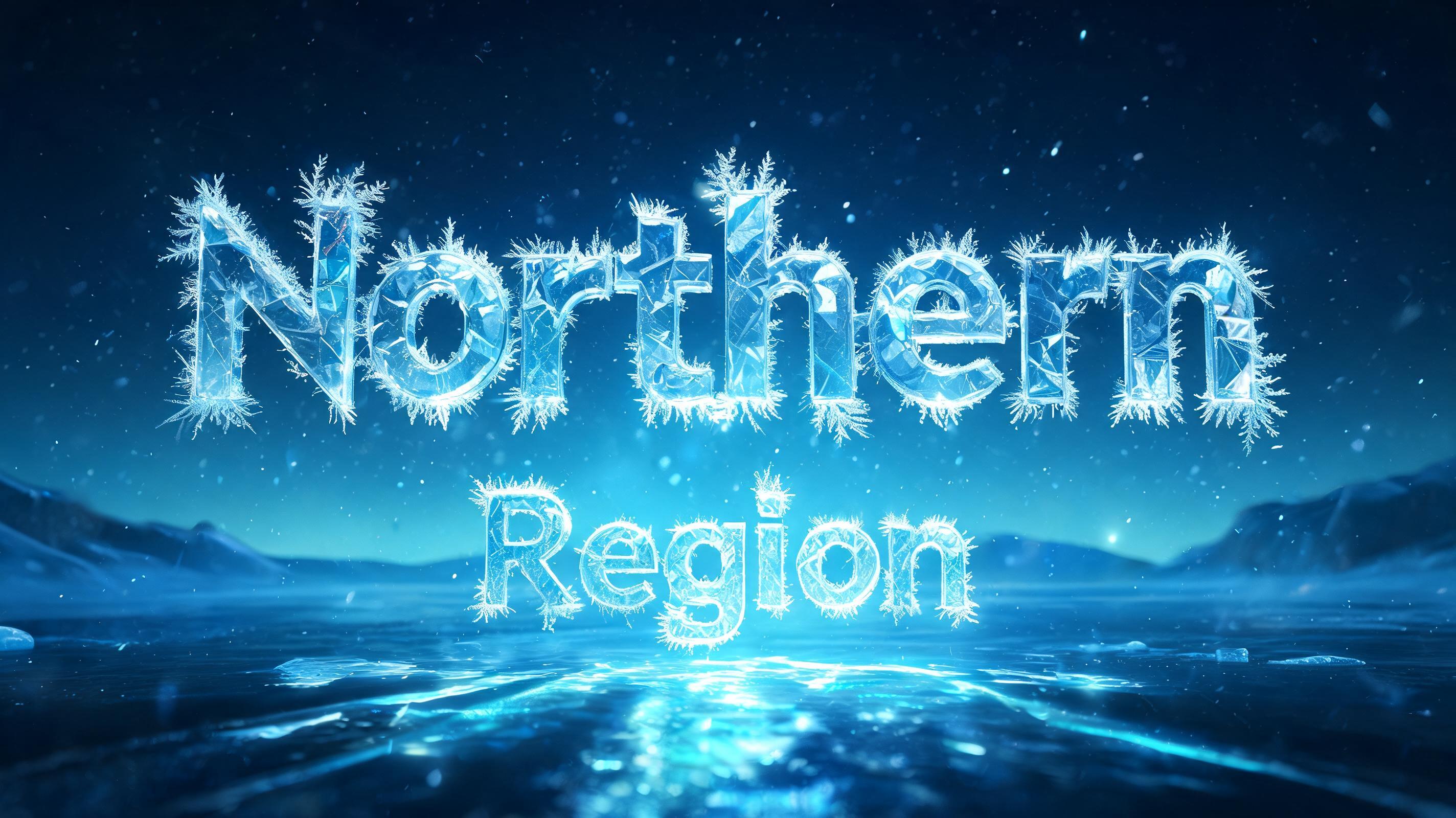 "Northern Region" — Ice Crystal | AI Text Effect Generator