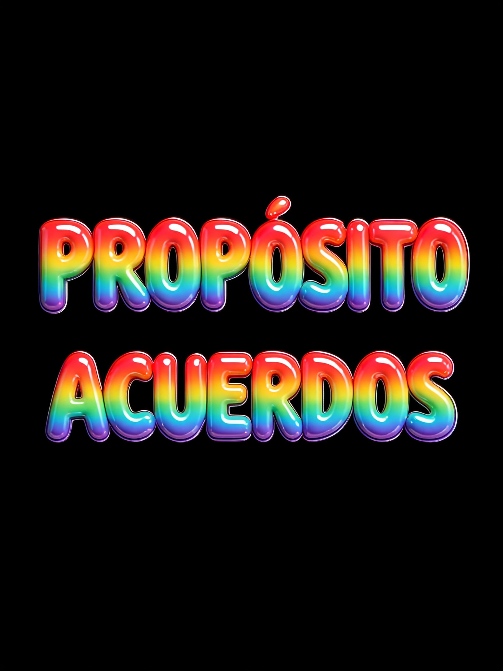 "PROPÓSITO 
ACUERDOS" — Rainbow | AI Text Effect Generator