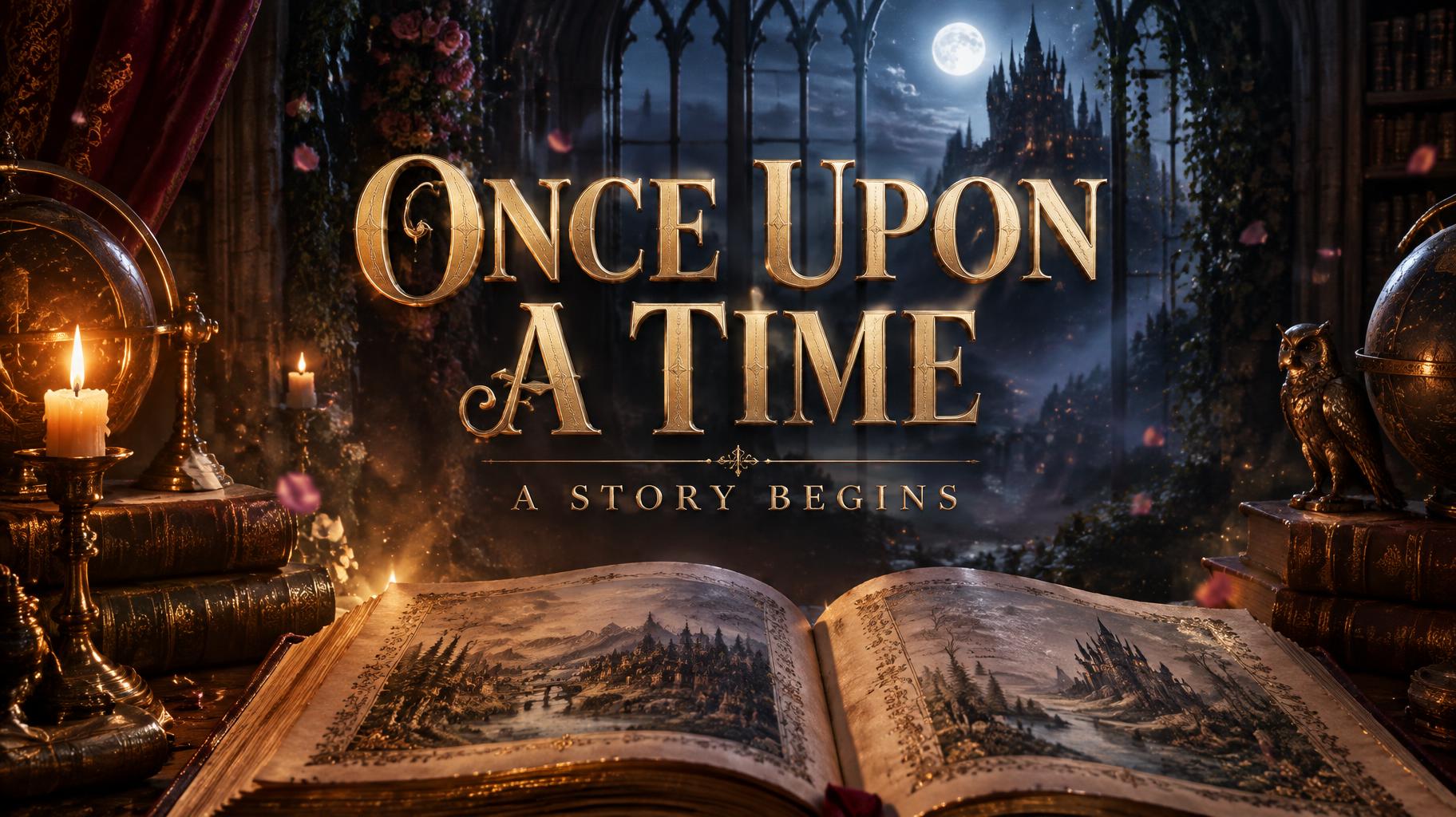 "ONCE UPON A TIME
A STORY BEGINS" — Fairy Tale | AI Text Effect Generator
