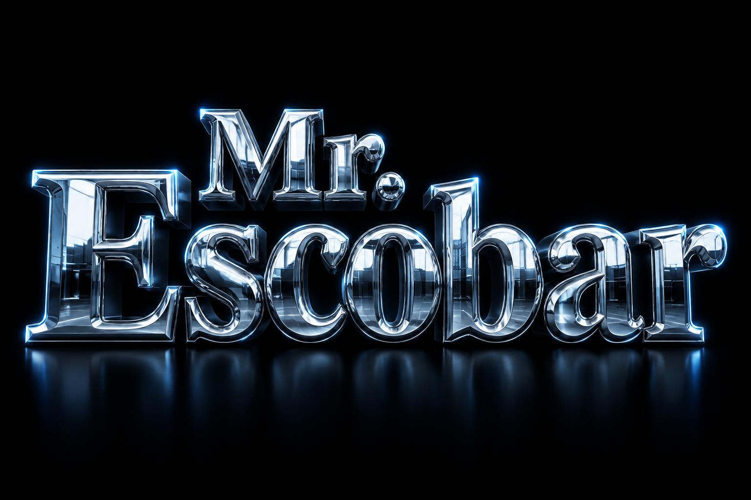 "Mr. Escobar" — Chrome Metal 3d | AI Text Effect Generator