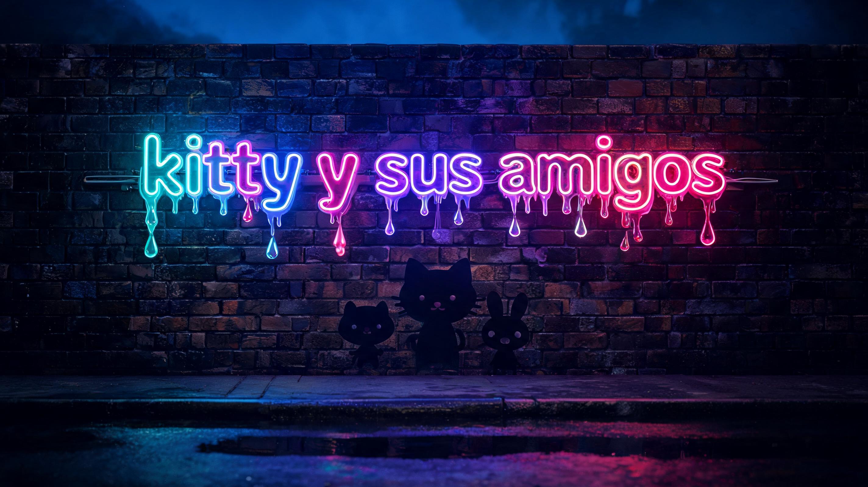 "kitty y sus amigos" — Neon Glow | AI Text Effect Generator