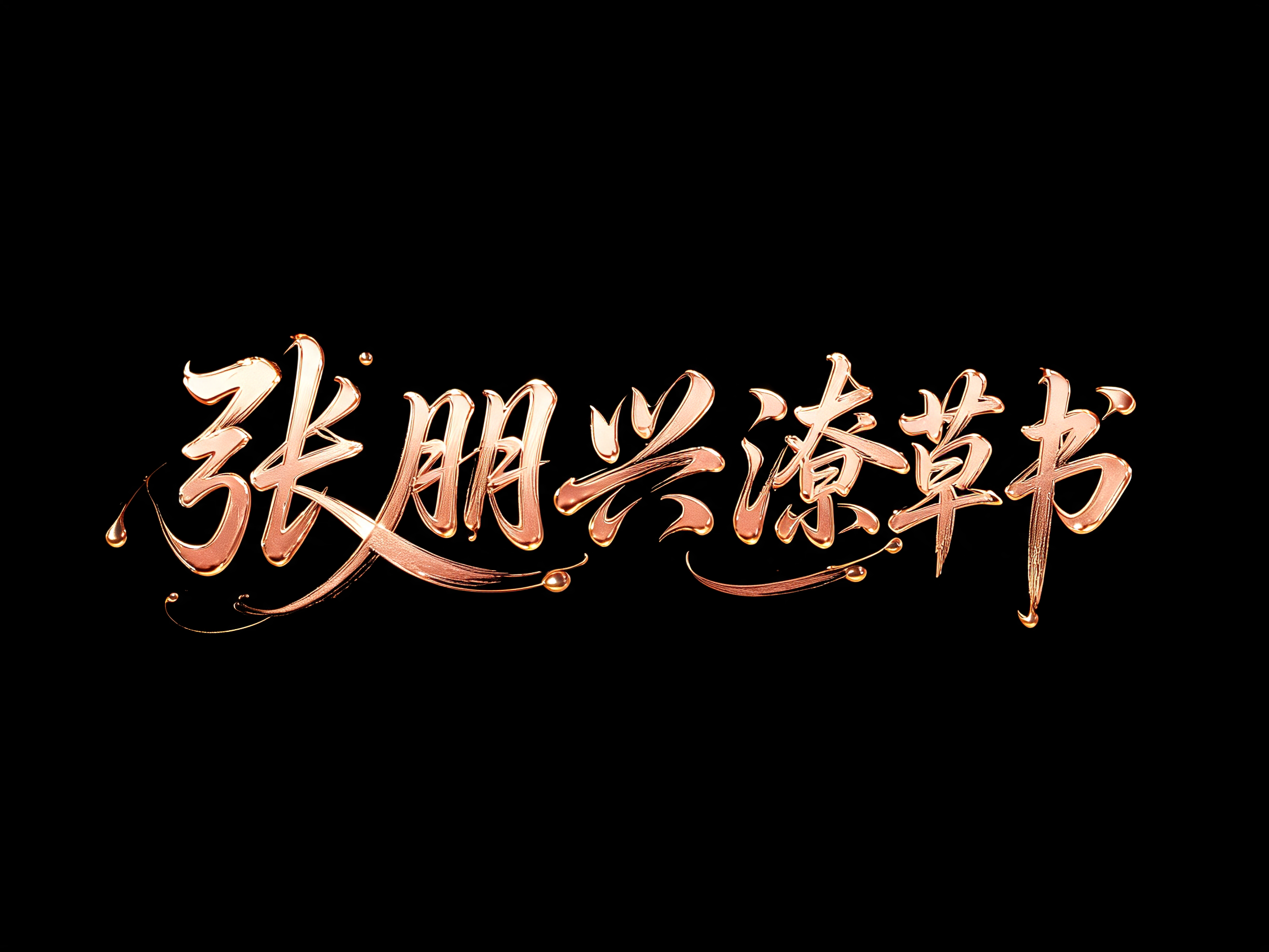 "张朋兴潦草书" — Elegant Script text effect