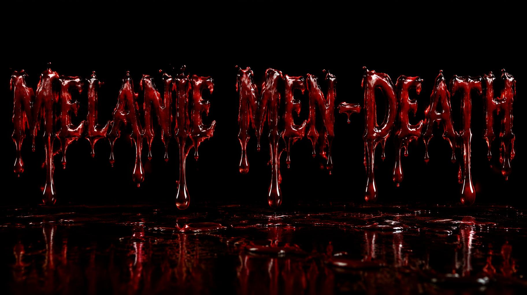 "MELANIE MEN-DEATH" — Drip Font Blood | AI Text Effect Generator