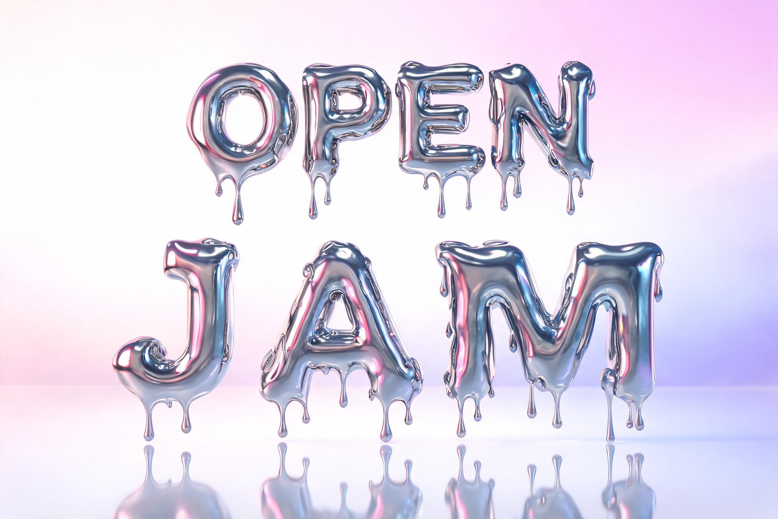 "OPEN JAM" — Y2k Liquid | AI Text Effect Generator