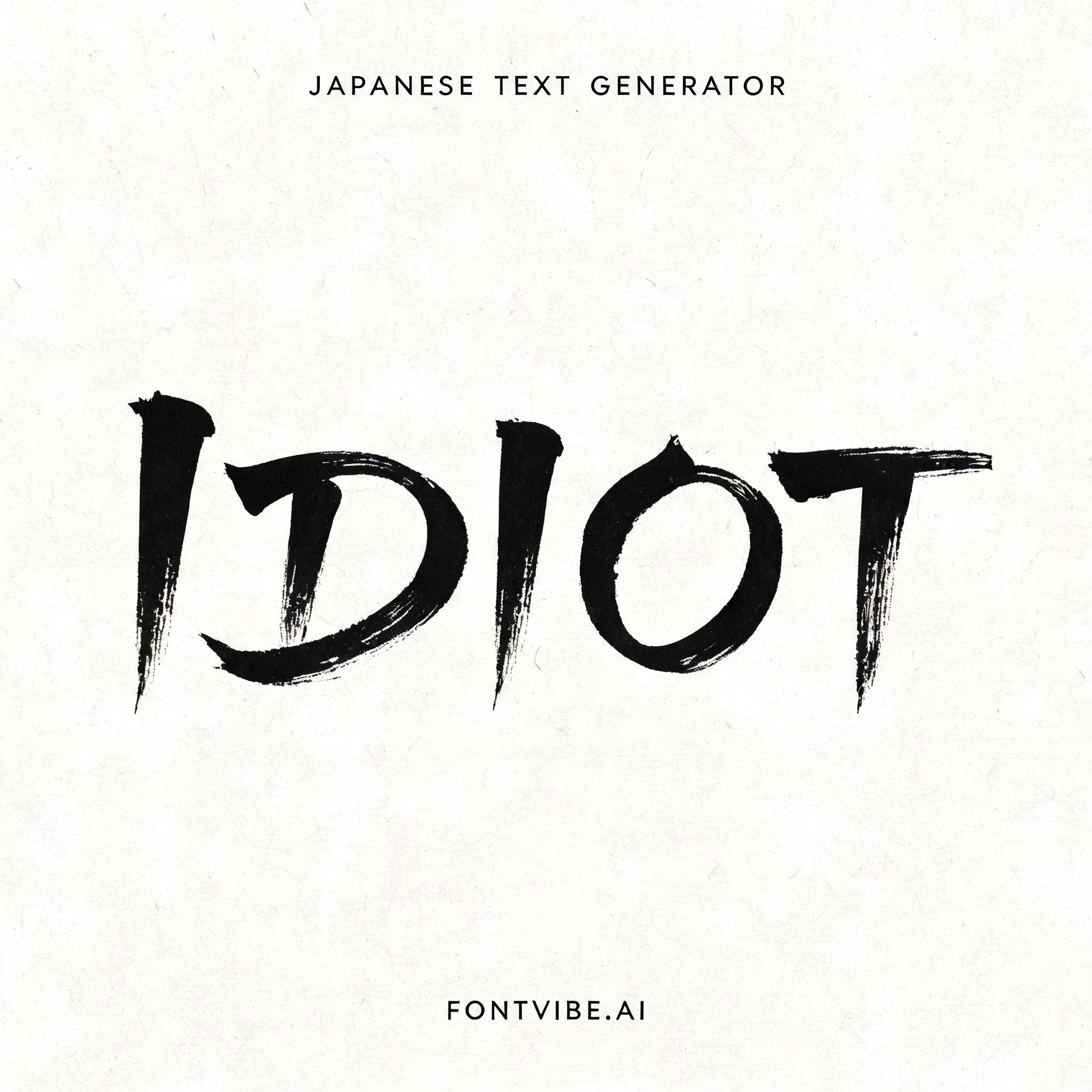 "IDIOT" — Brush Japanese Ink | AI Text Effect Generator