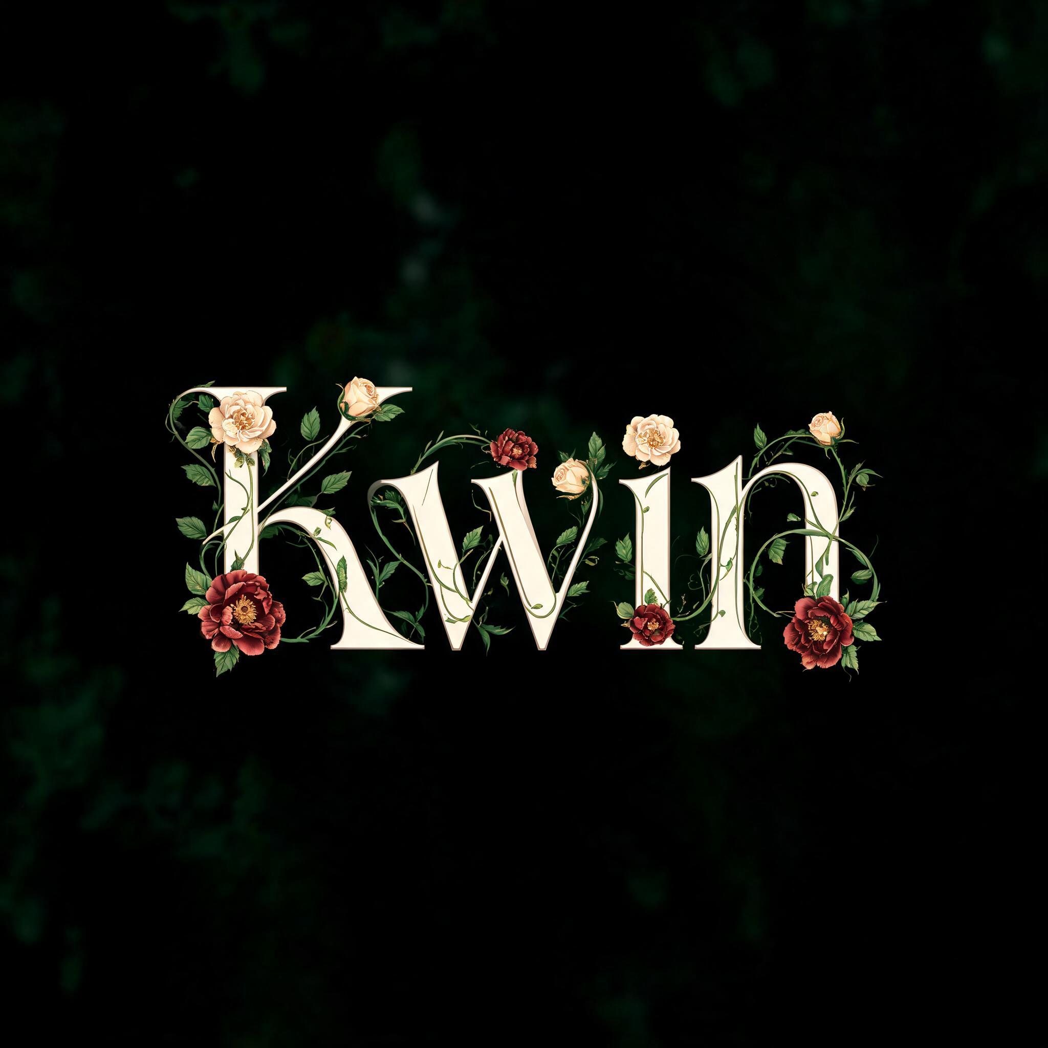 "Kwin" — Floral | AI Text Effect Generator