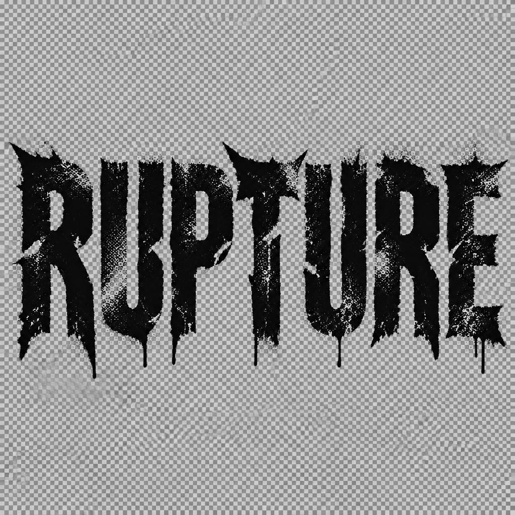 "RUPTURE" — Grunge text effect
