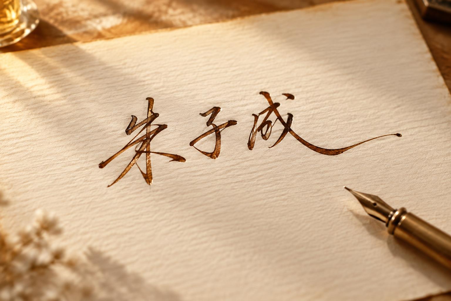 "朱子成" — Handwritten Script | AI Text Effect Generator
