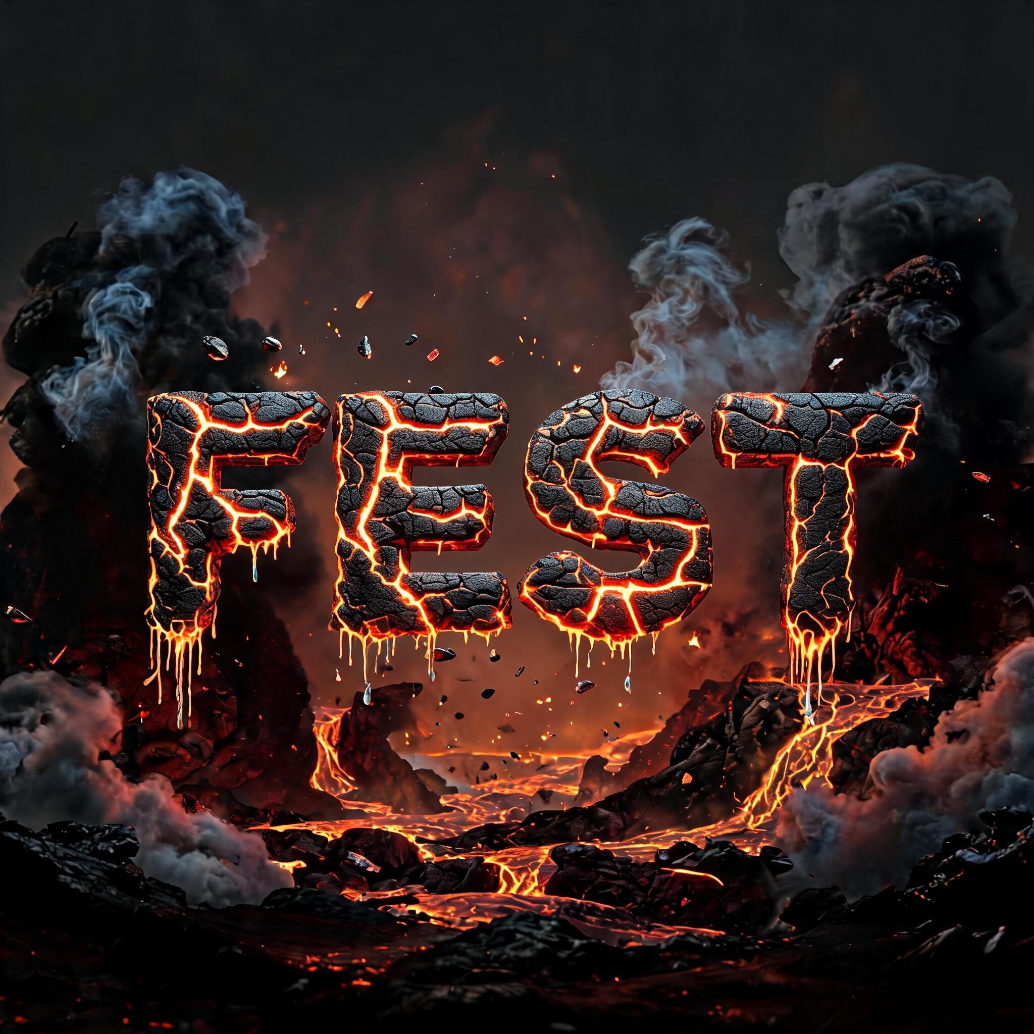 "FEST" — Fire Smoke | AI Text Effect Generator