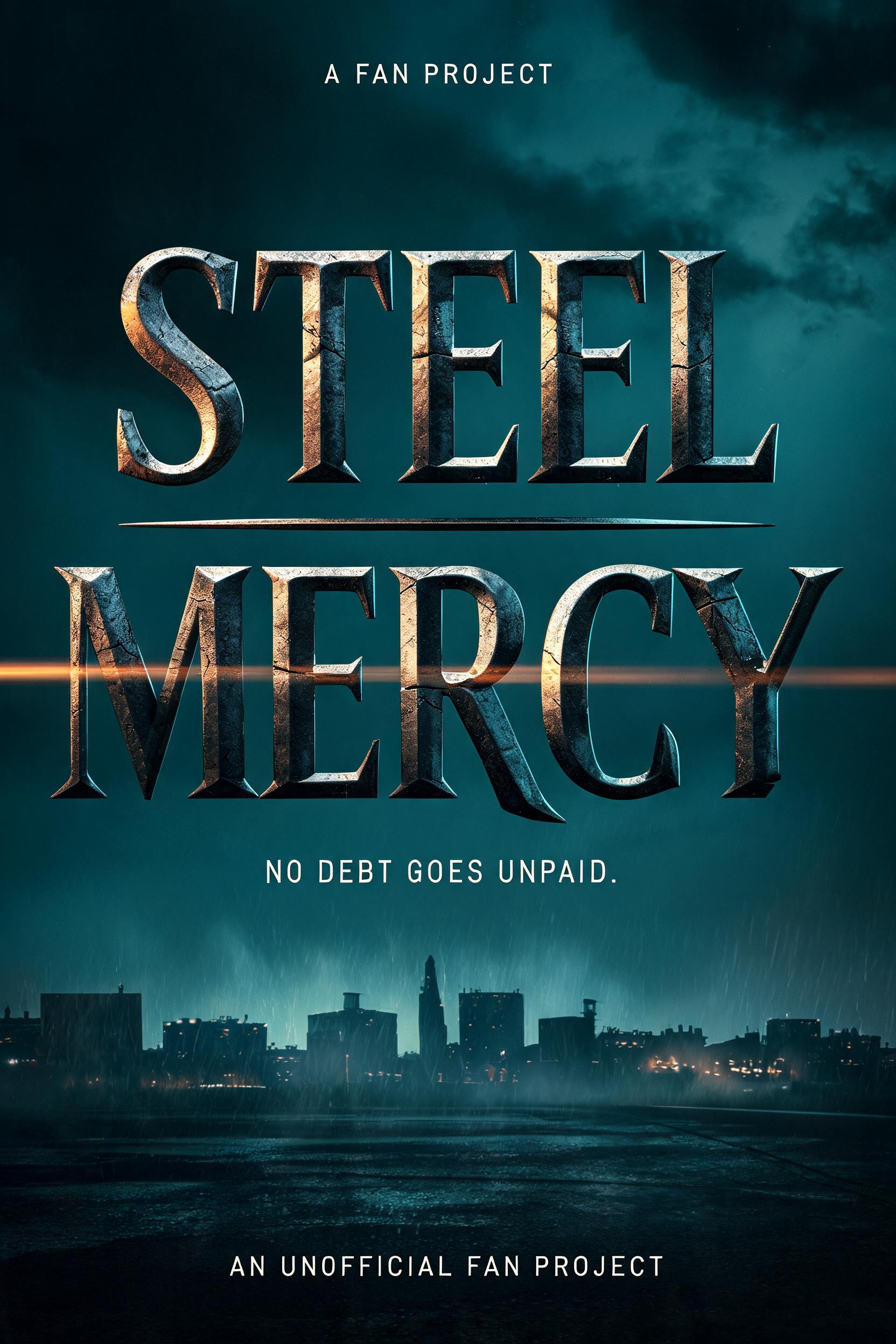 "STEEL
MERCY
A FAN PROJECT
NO DEBT GOES UNPAID.
AN UNOFFICIAL FAN PROJECT" — Cinematic | AI Text Effect Generator