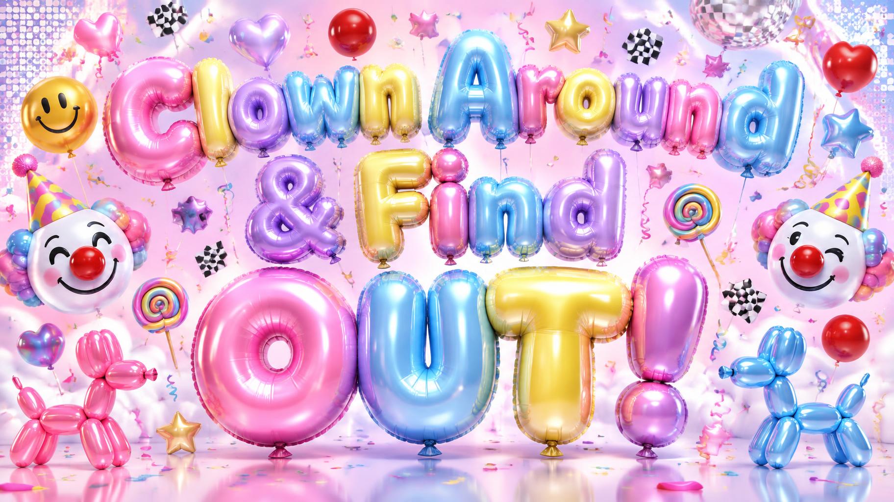 "Clown Around & Find OUT!" — Y2k Bubbly | AI Text Effect Generator