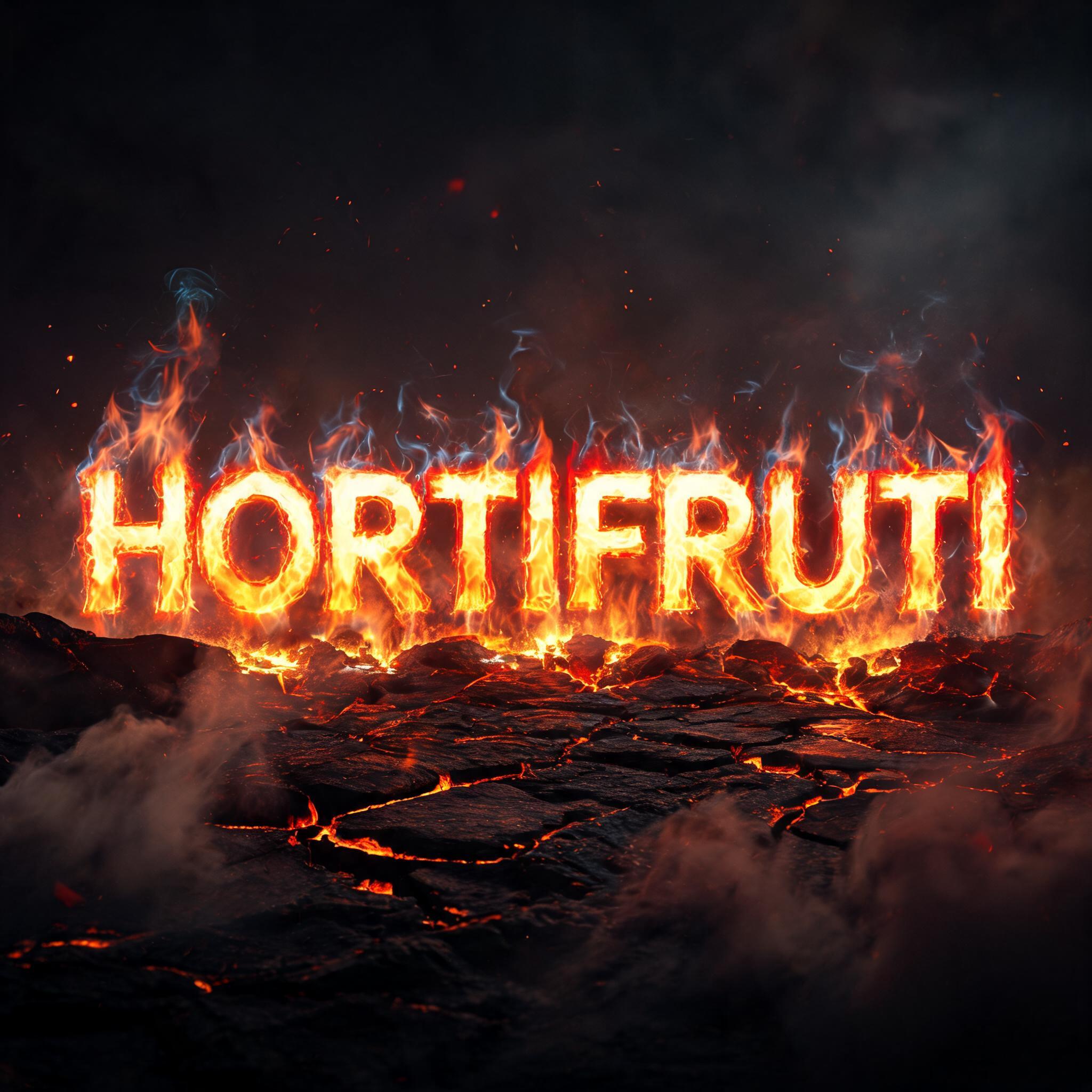 "HORTIFRUTI" — Fire Smoke | AI Text Effect Generator