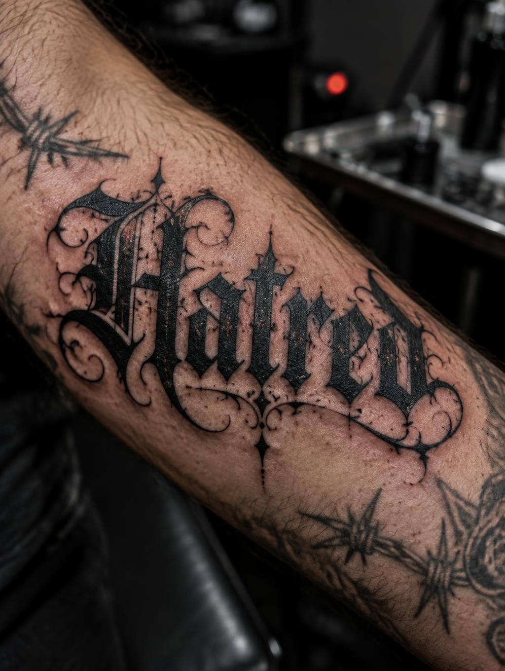 "Hatred" — Tattoo | AI Text Effect Generator