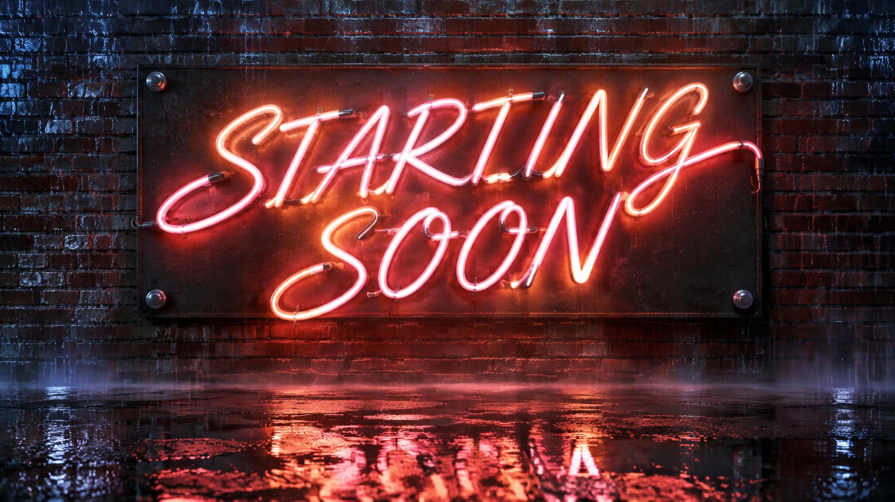 "STARTING SOON" — Neon Sign | AI Text Effect Generator
