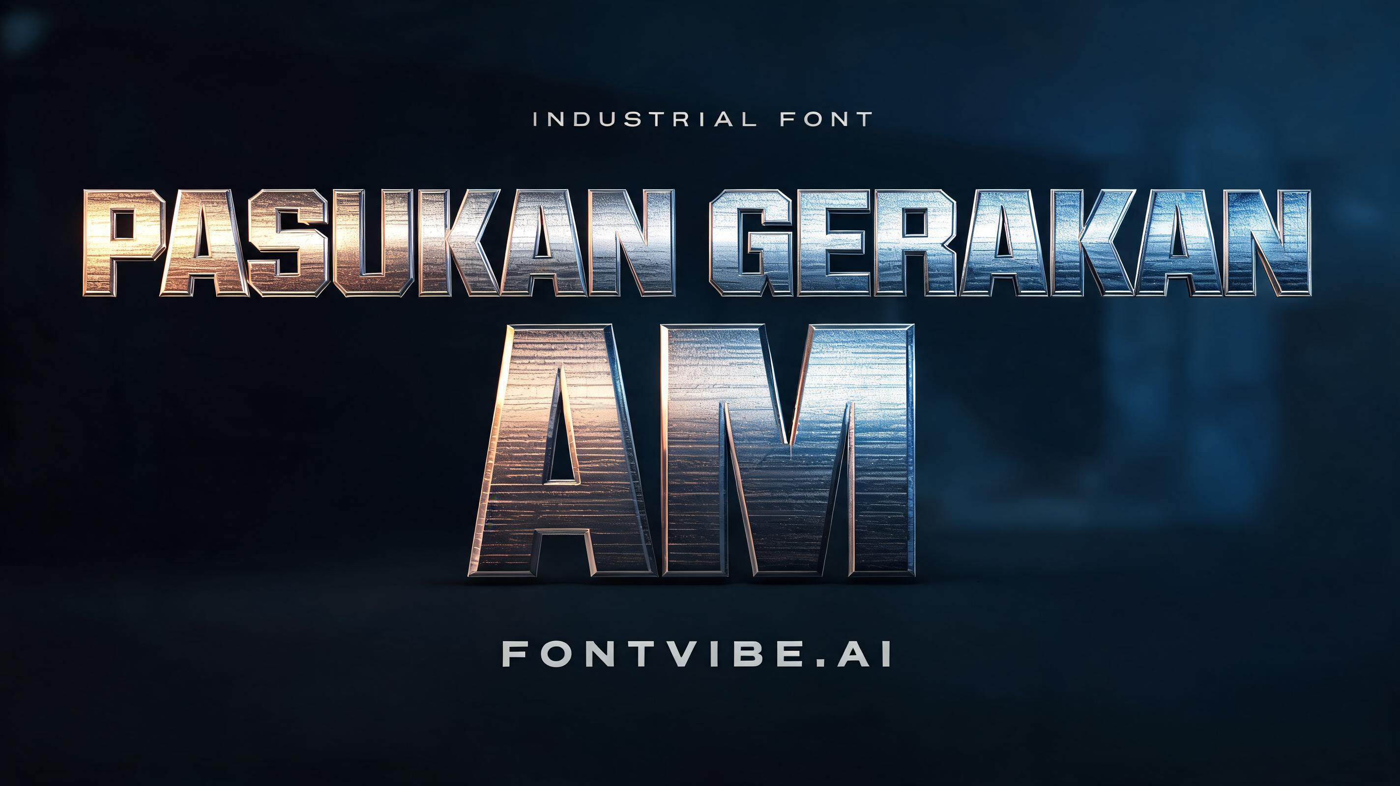 "PASUKAN GERAKAN AM" — Metallic | AI Text Effect Generator