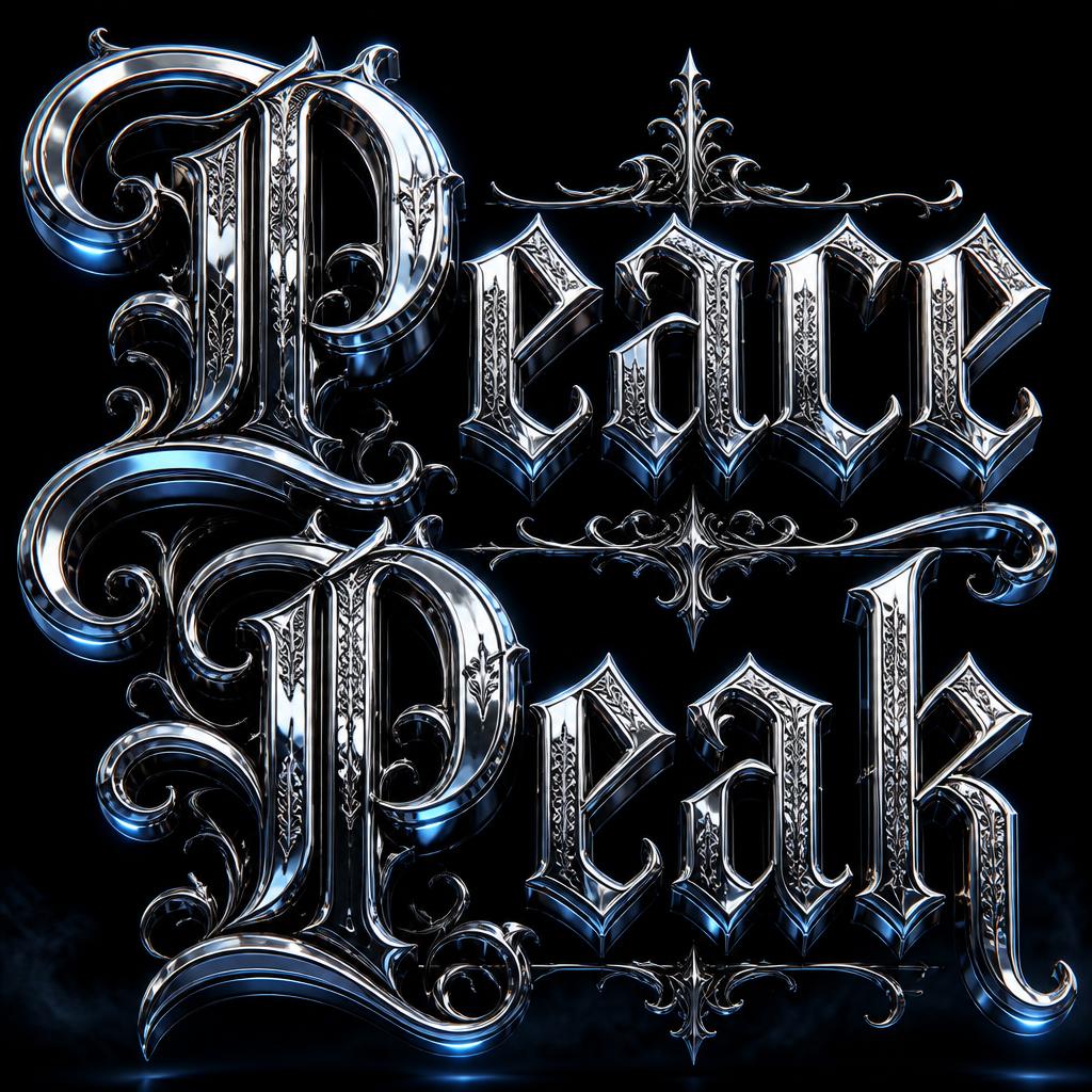 "Peace Peak" — Chrome Metal 3d | AI Text Effect Generator