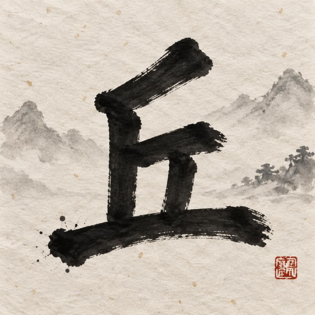 "丘" — Brush Chinese Ink | AI Text Effect Generator
