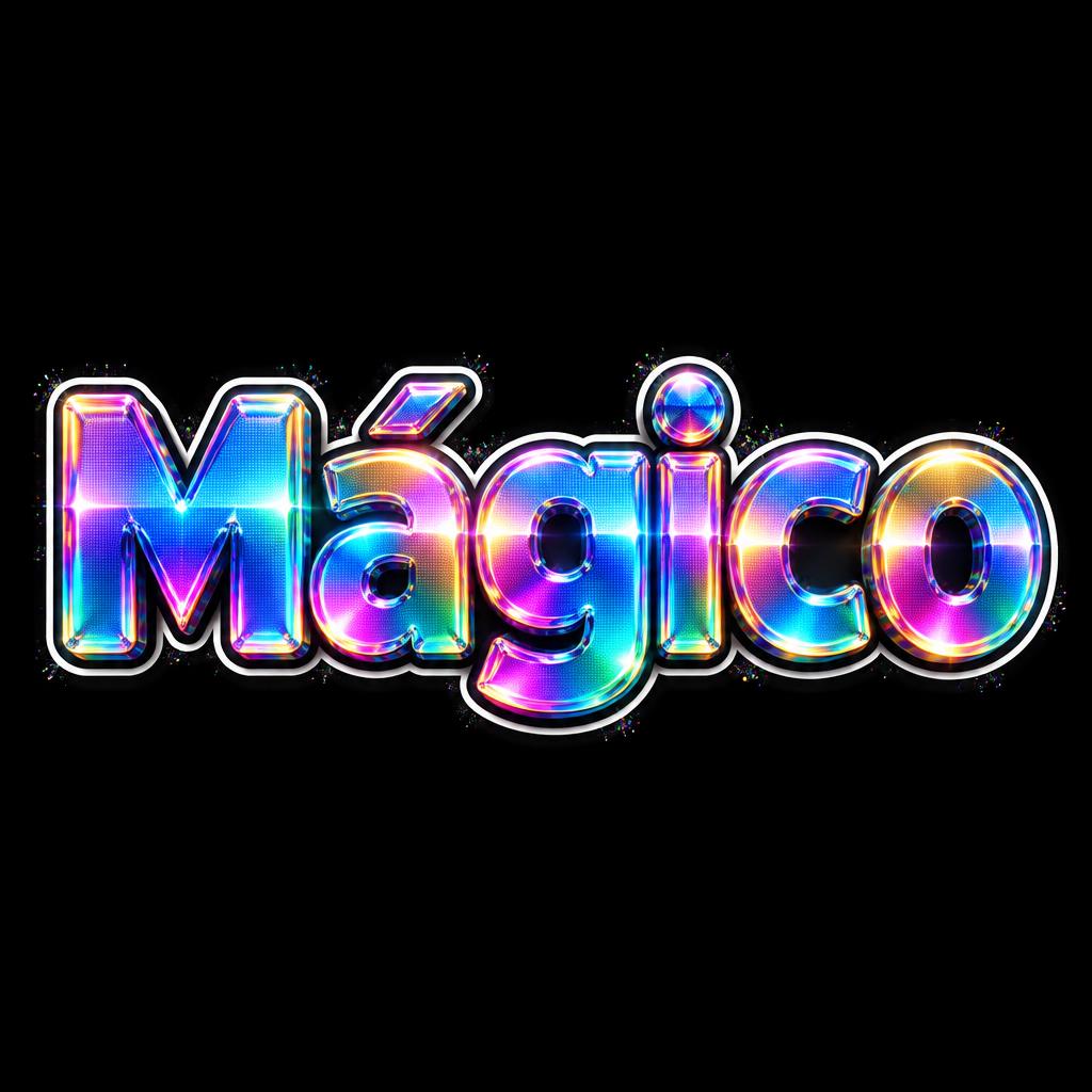 "Mágico" — Holographic | AI Text Effect Generator