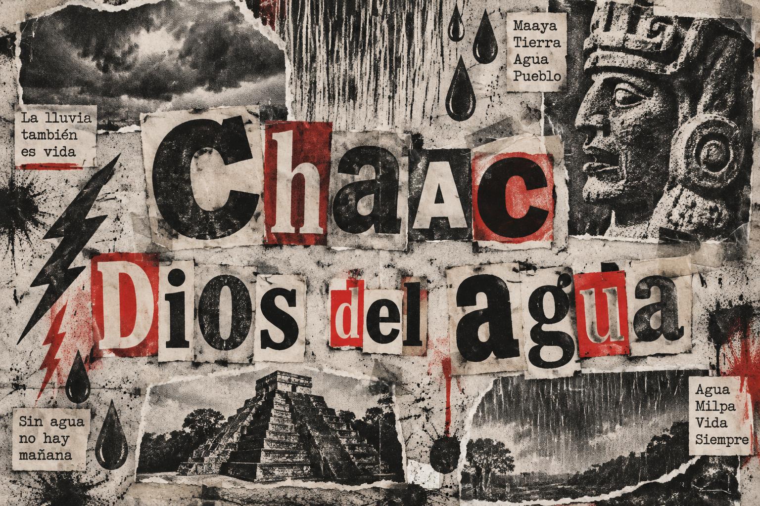 "Chaac Dios del agua" — Grunge text effect