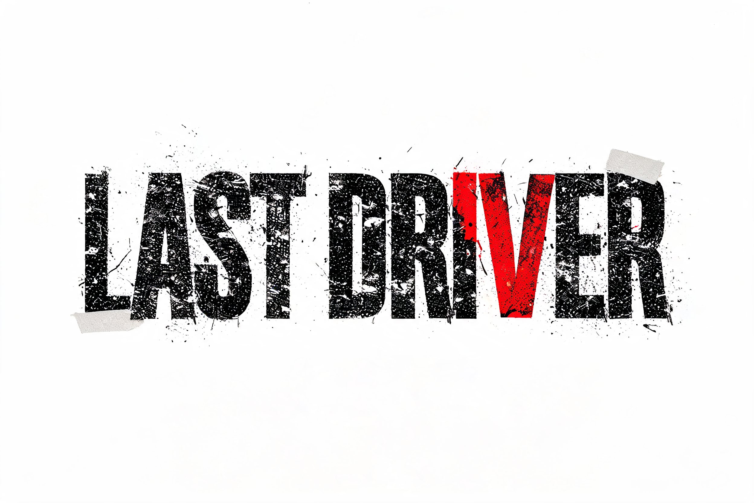 "LAST DRIVER" — Grunge text effect