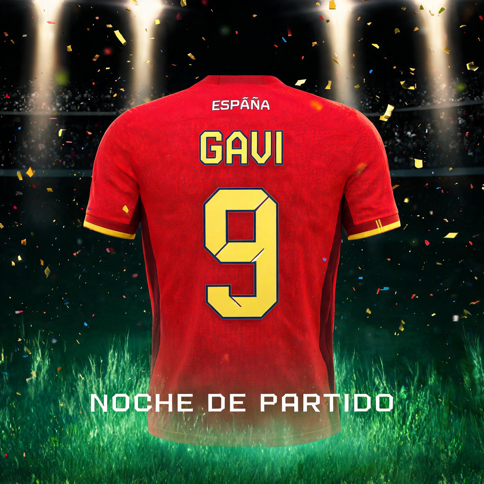 "GAVI
9
ESPAÑA
NOCHE DE PARTIDO" — Sports Football | AI Text Effect Generator