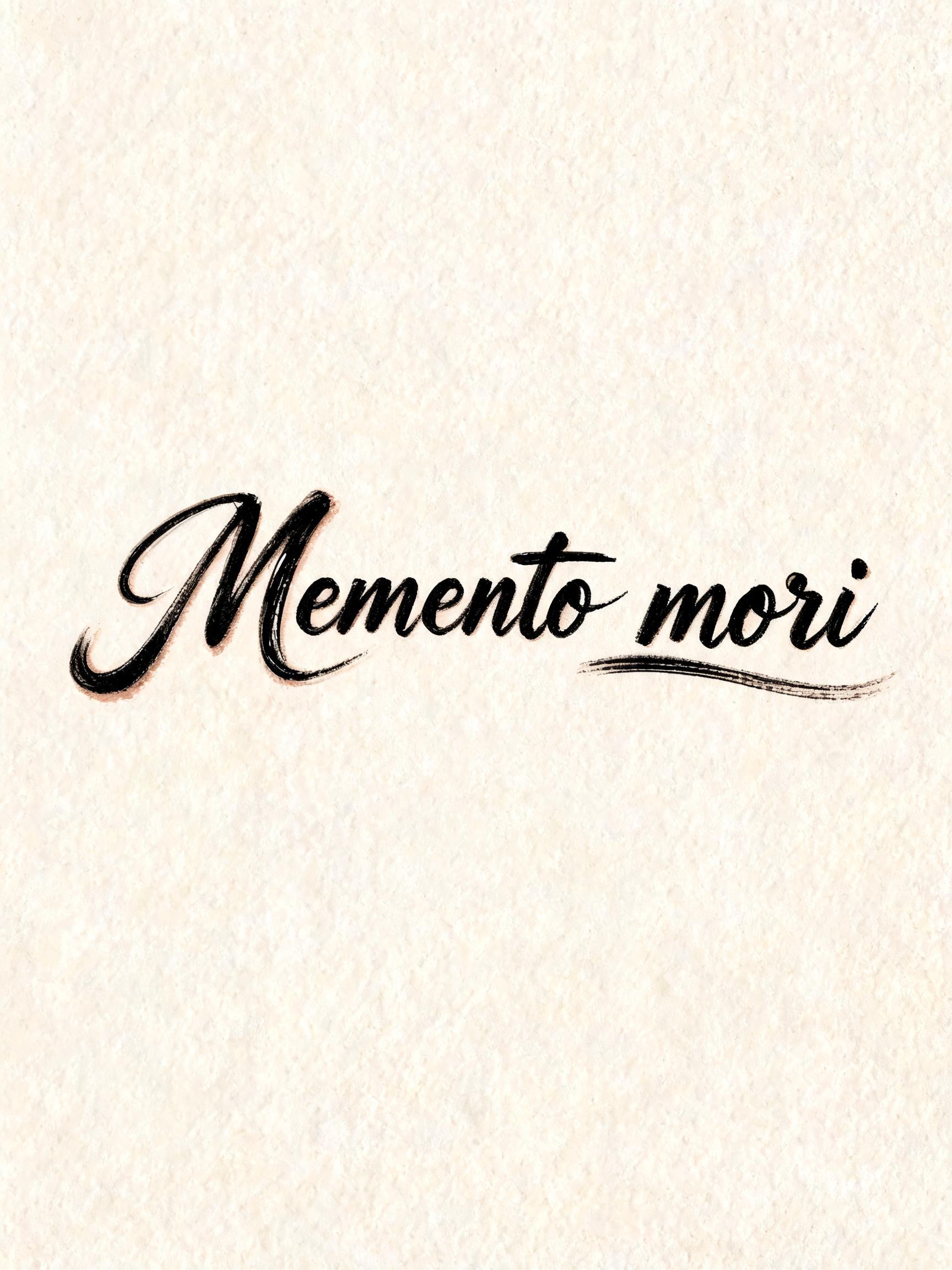 "Memento mori" — Cursive text effect