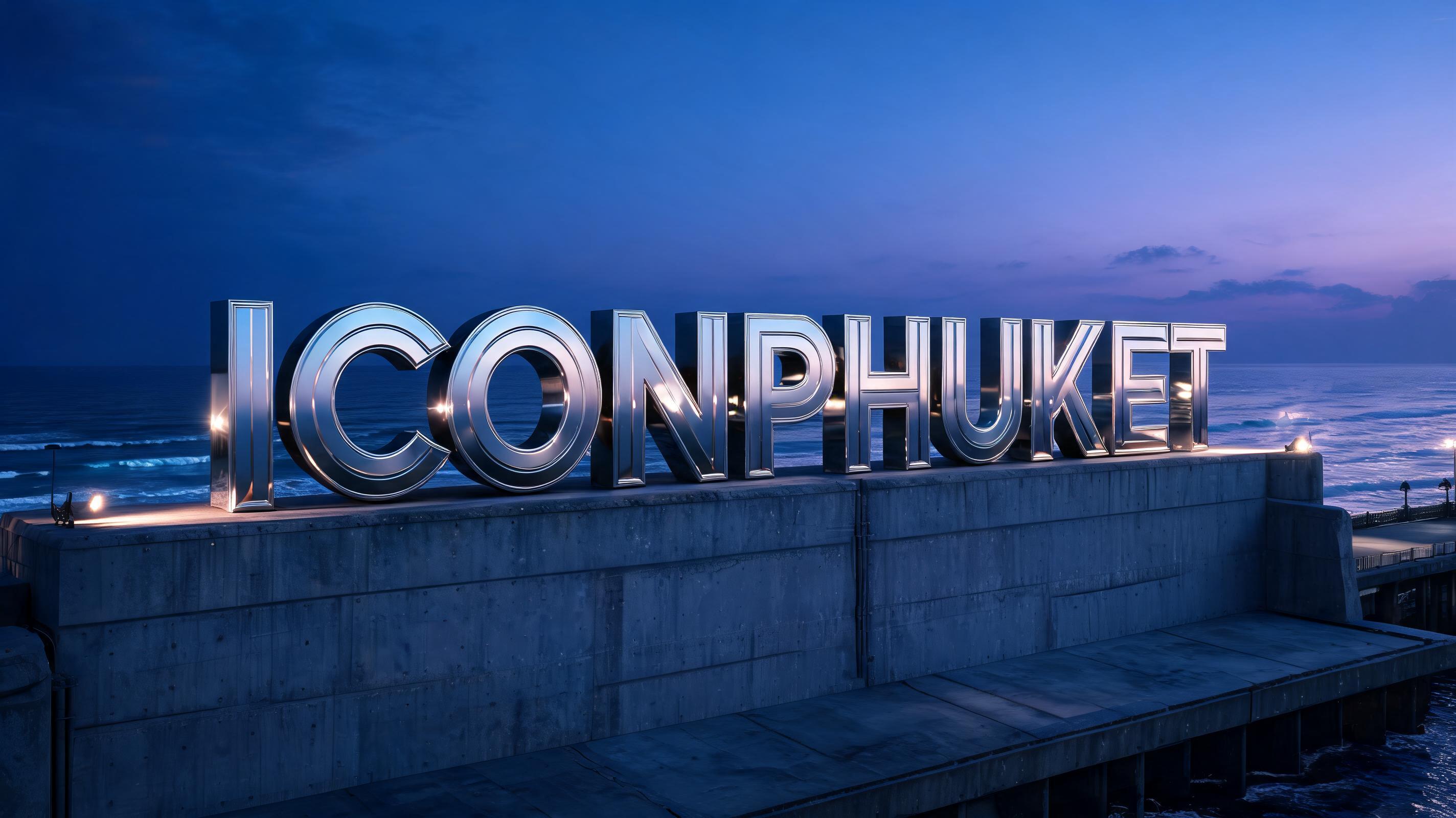 "ICONPHUKET" — Chrome Metal 3d | AI Text Effect Generator