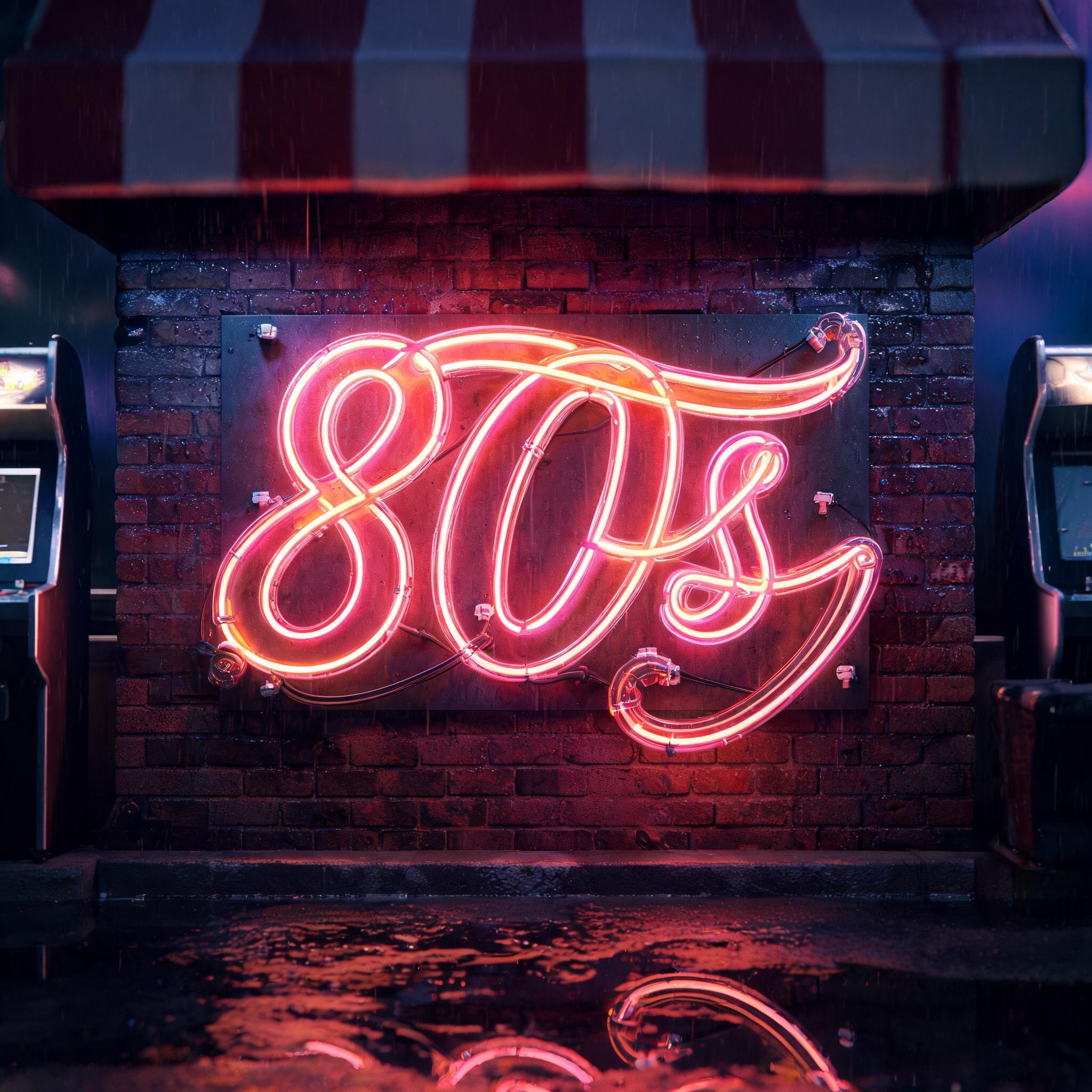 "80s" — Neon Sign | AI Text Effect Generator