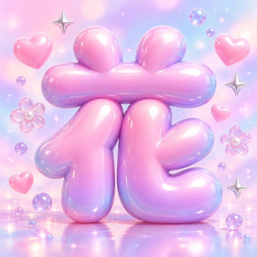 "花" — Y2k Bubbly | AI Text Effect Generator
