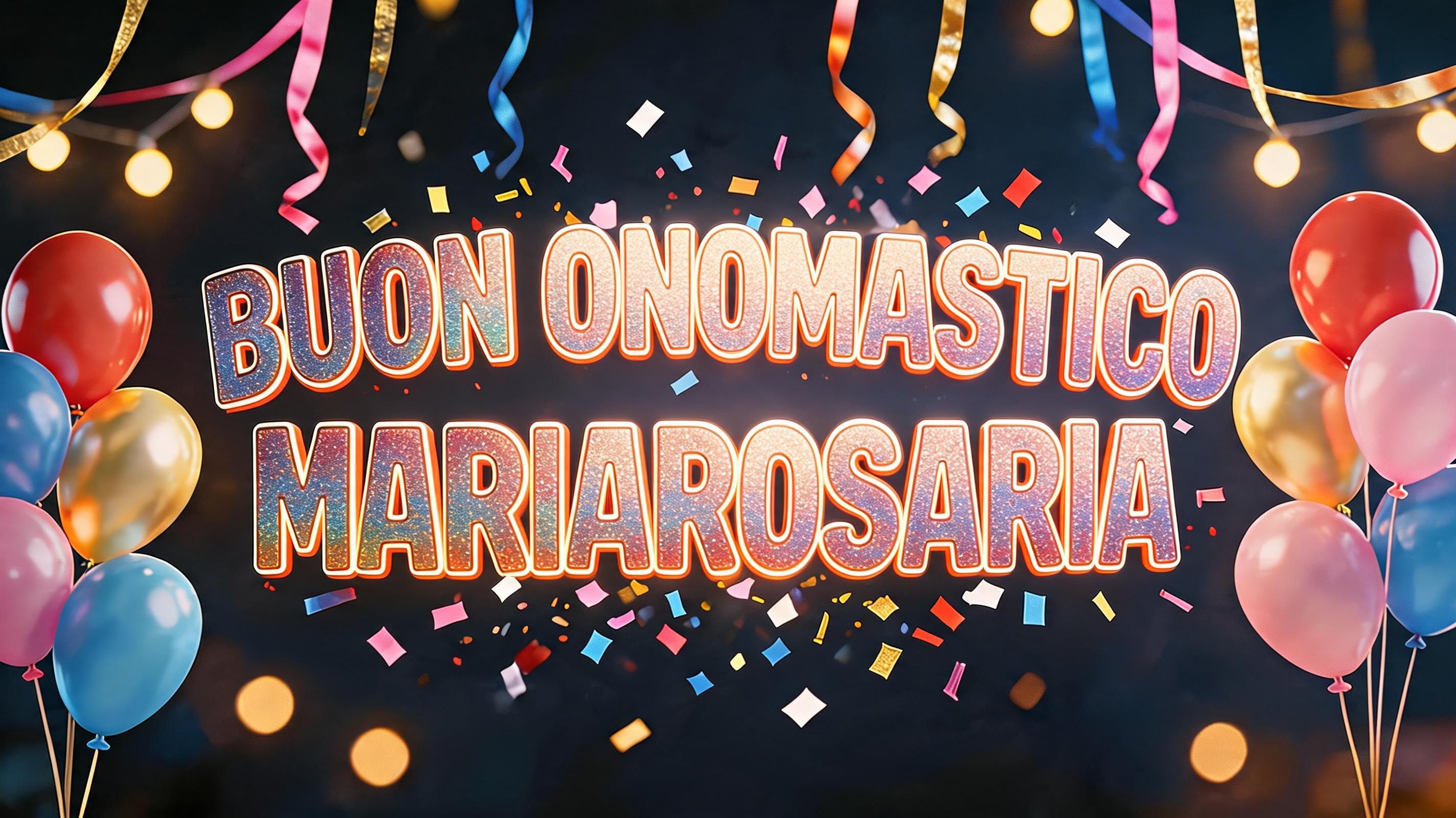 "BUON ONOMASTICO 
MARIAROSARIA" — Birthday | AI Text Effect Generator