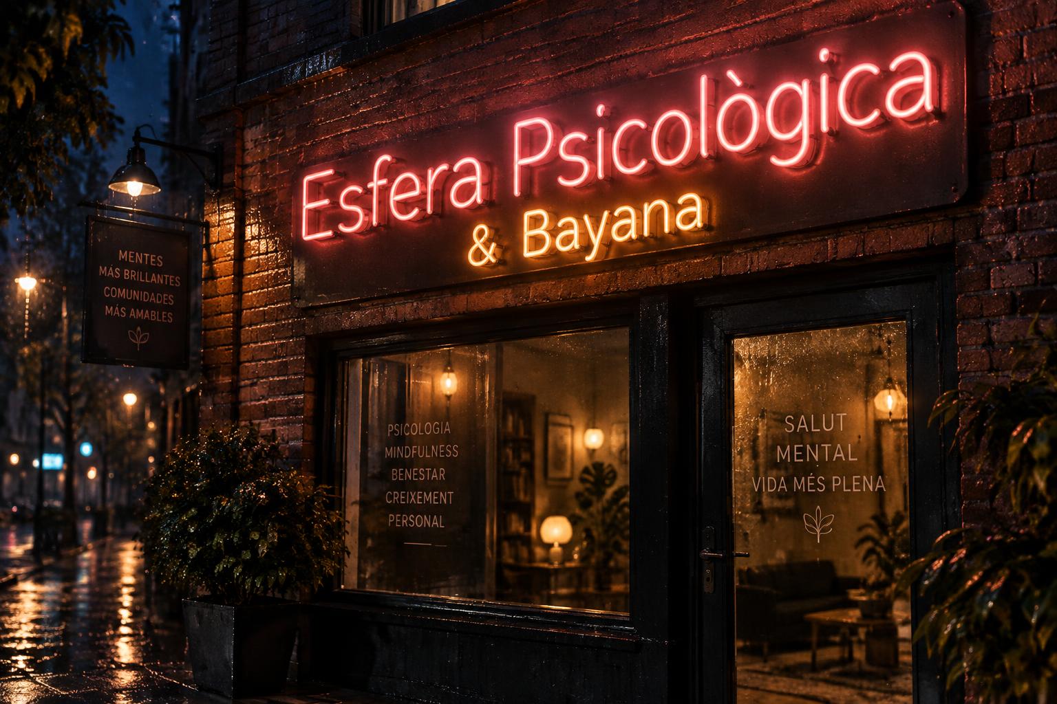 "Esfera Psicològica & Bayana" — Neon Sign | AI Text Effect Generator