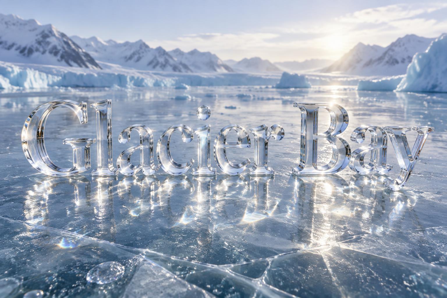 "Glacier Bay" — Glass | AI Text Effect Generator