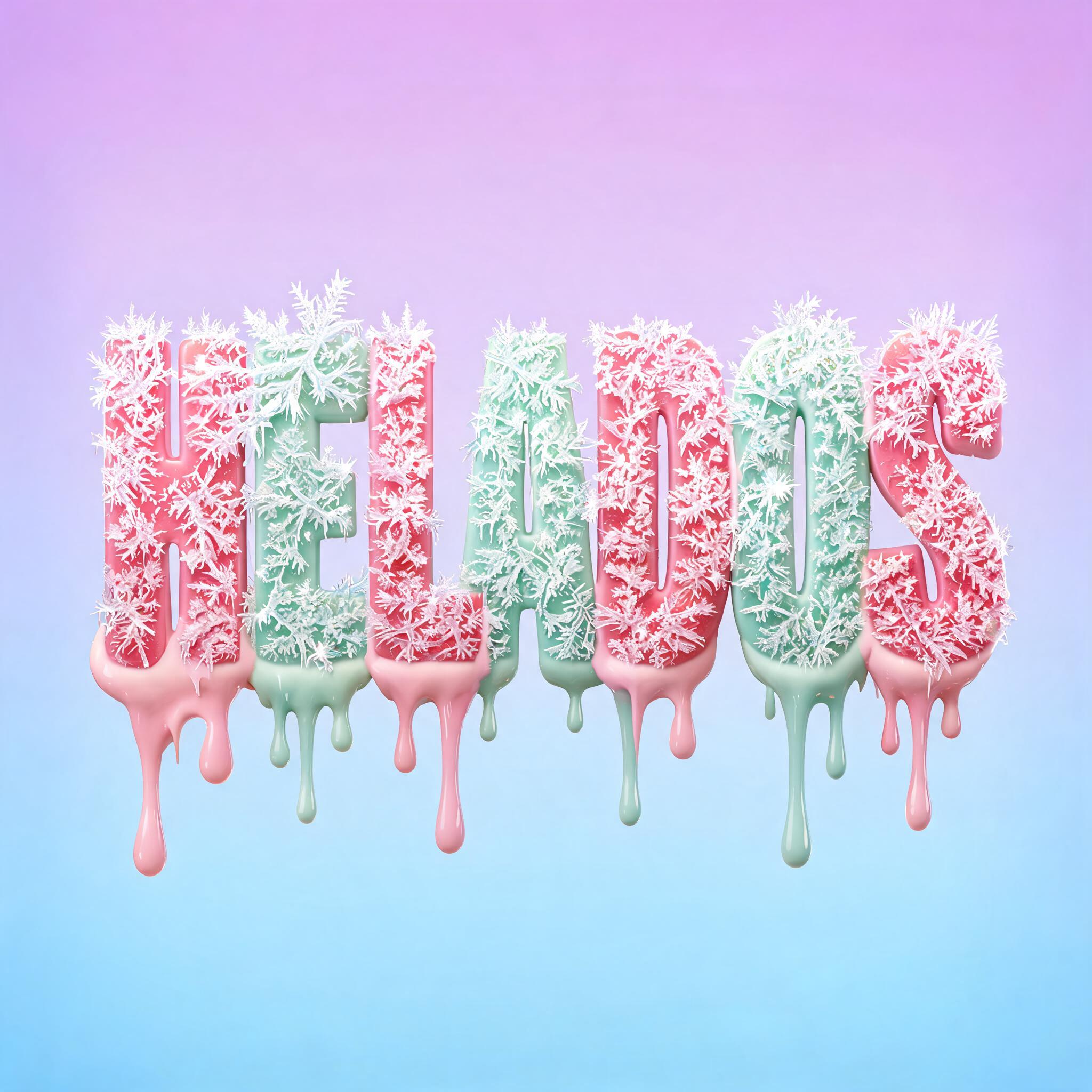 "HELADOS" — Drip Font Ice text effect