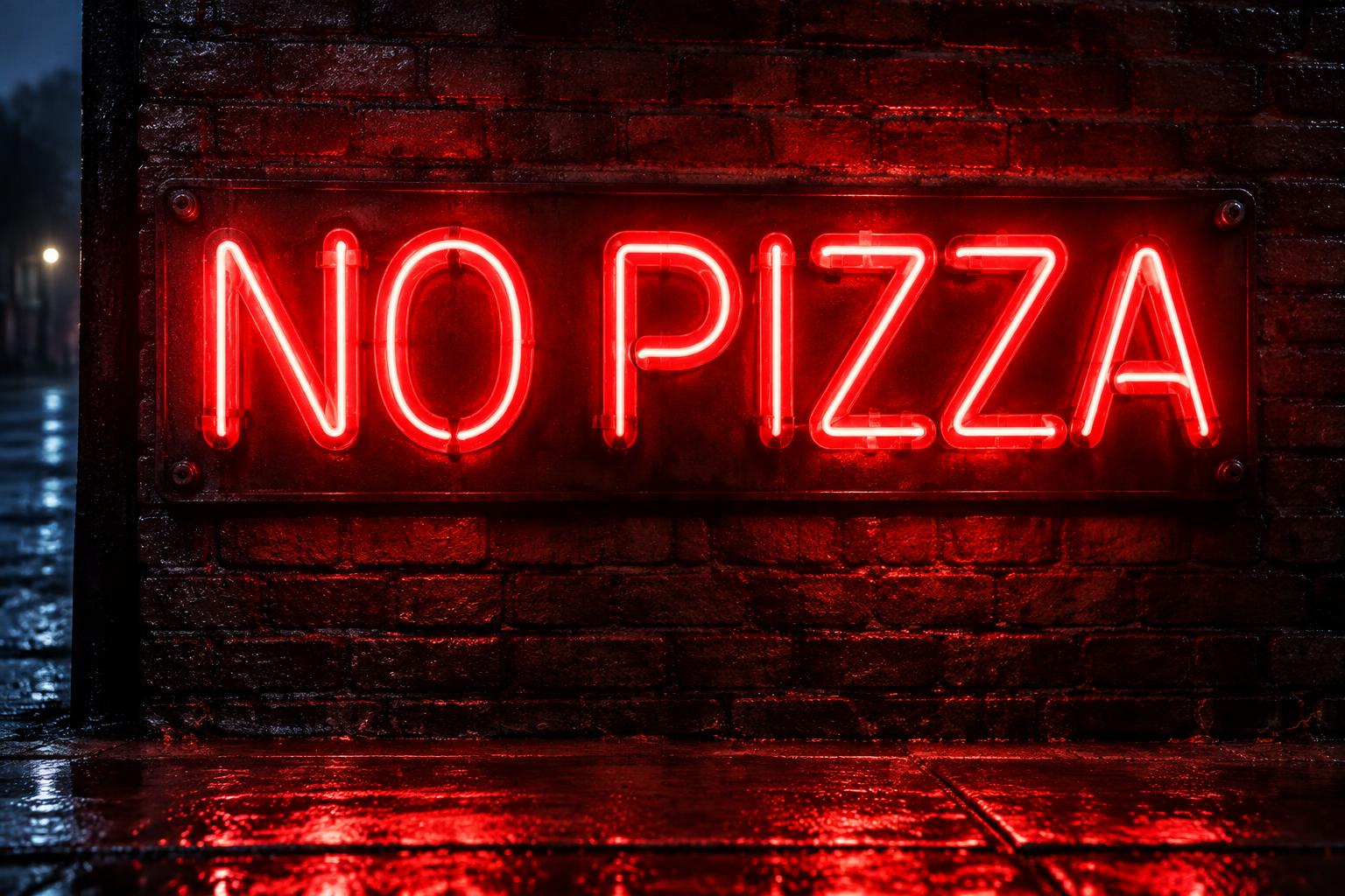 "NO PIZZA" — Neon Sign | AI Text Effect Generator
