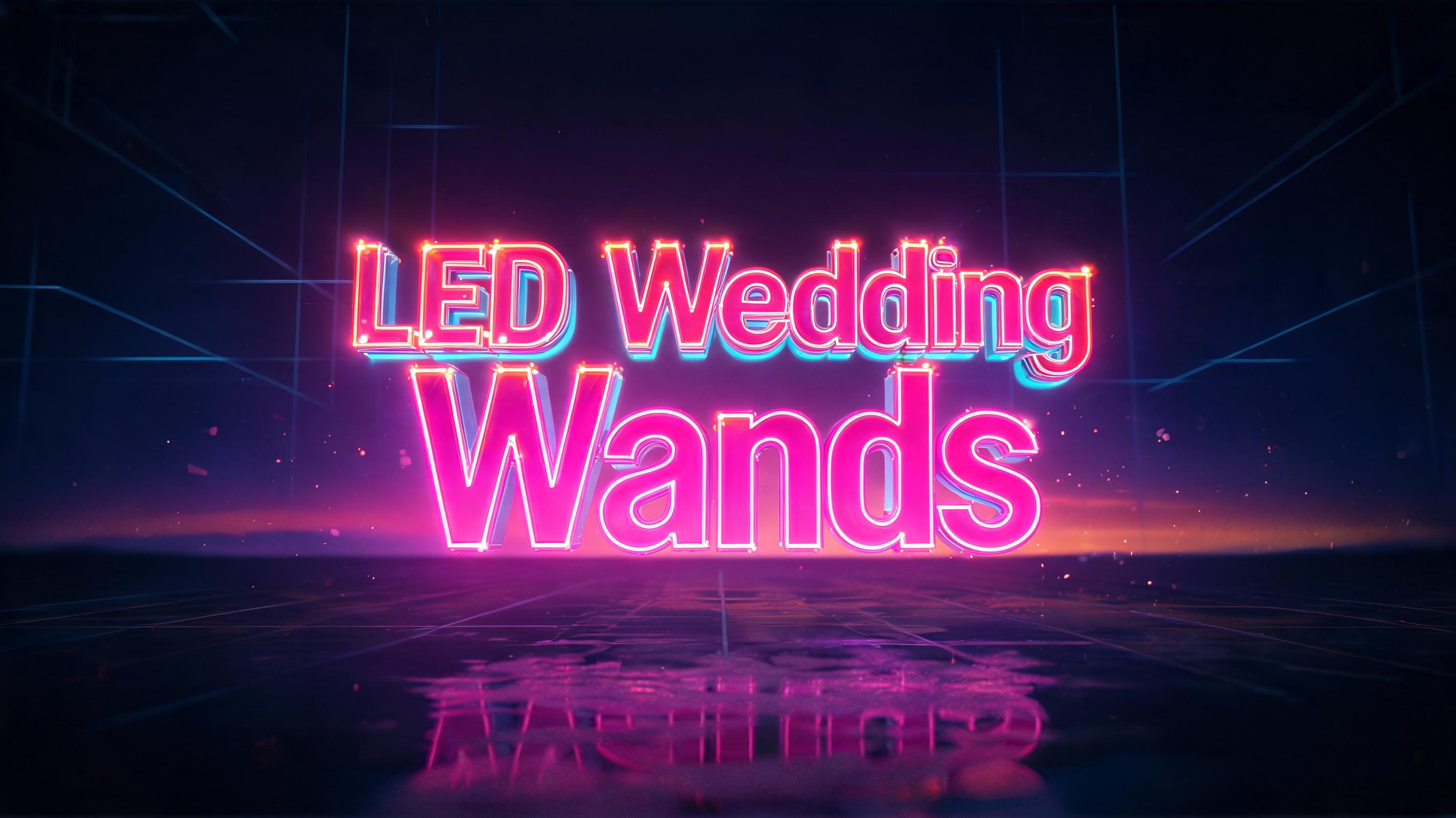 "LED Wedding Wands" — 3d Bold Neon text effect