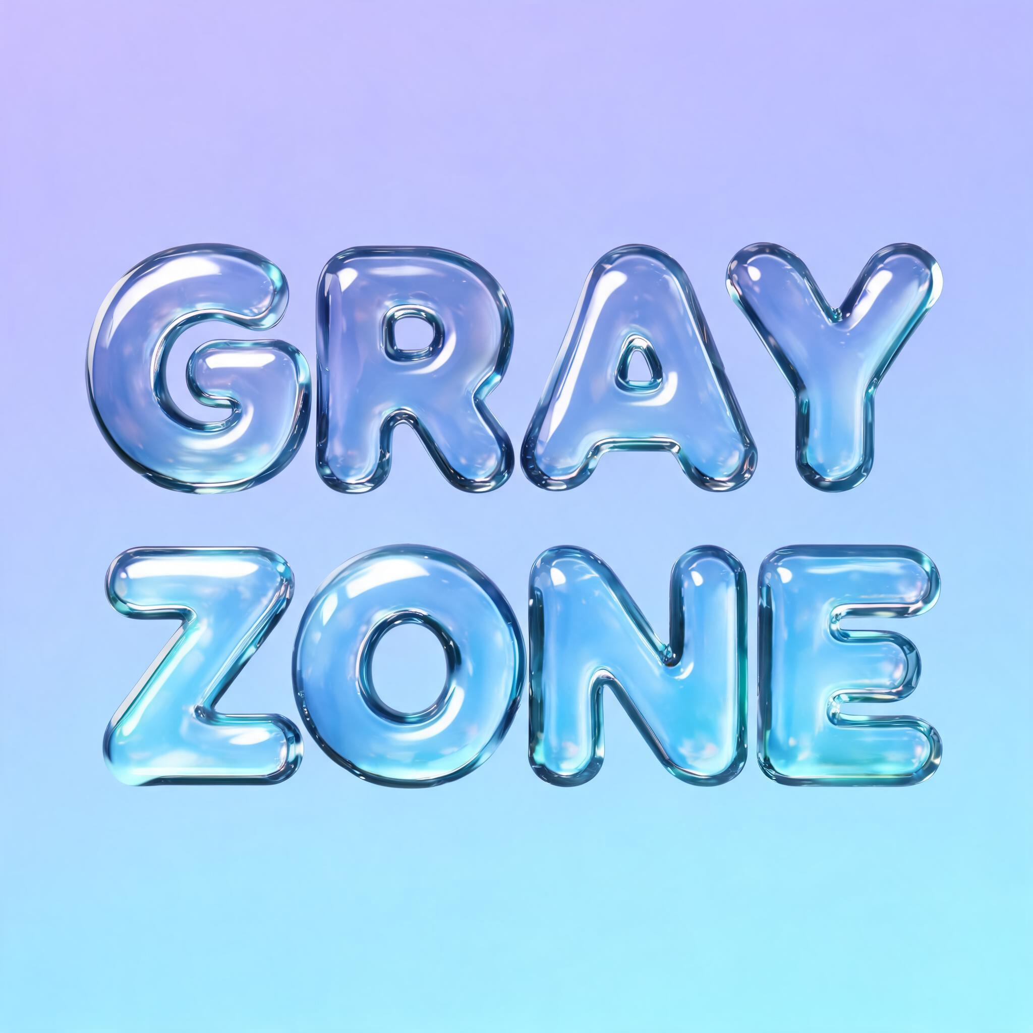 "GRAY ZONE" — Glass Liquid | AI Text Effect Generator