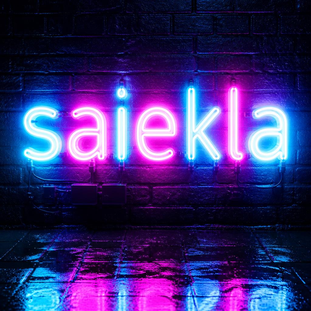 "saiekla" — Neon Glow | AI Text Effect Generator