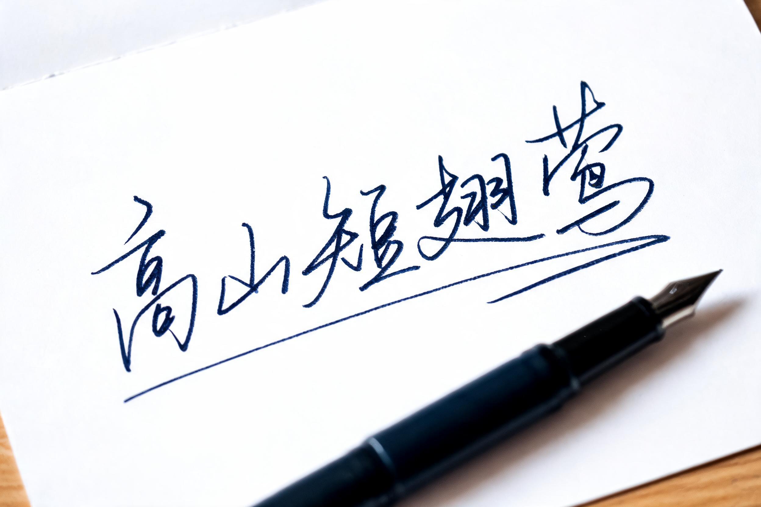"高山短翅莺" — Cursive Signature | AI Text Effect Generator