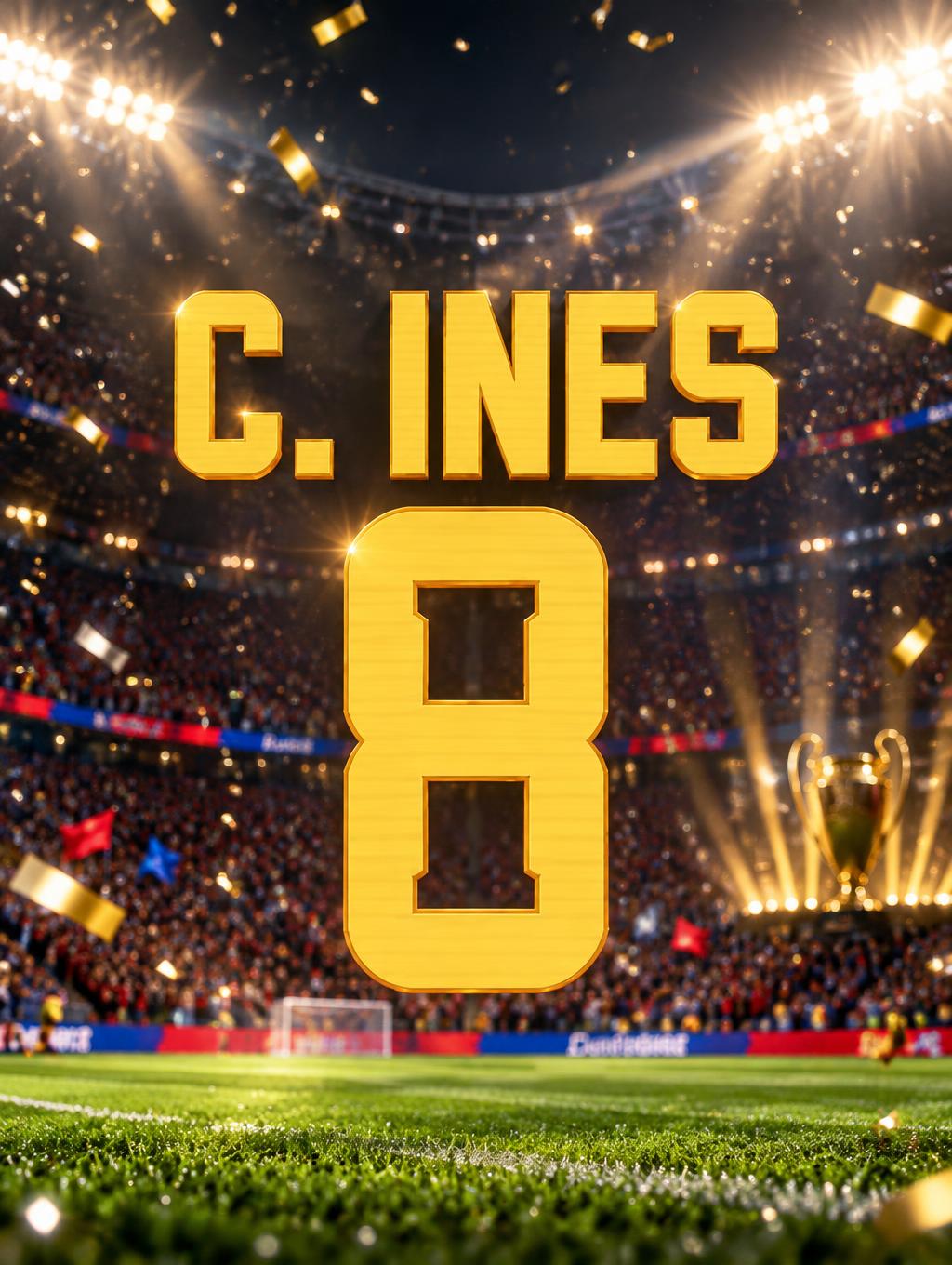 "C. INES
8" — Sports Football | AI Text Effect Generator