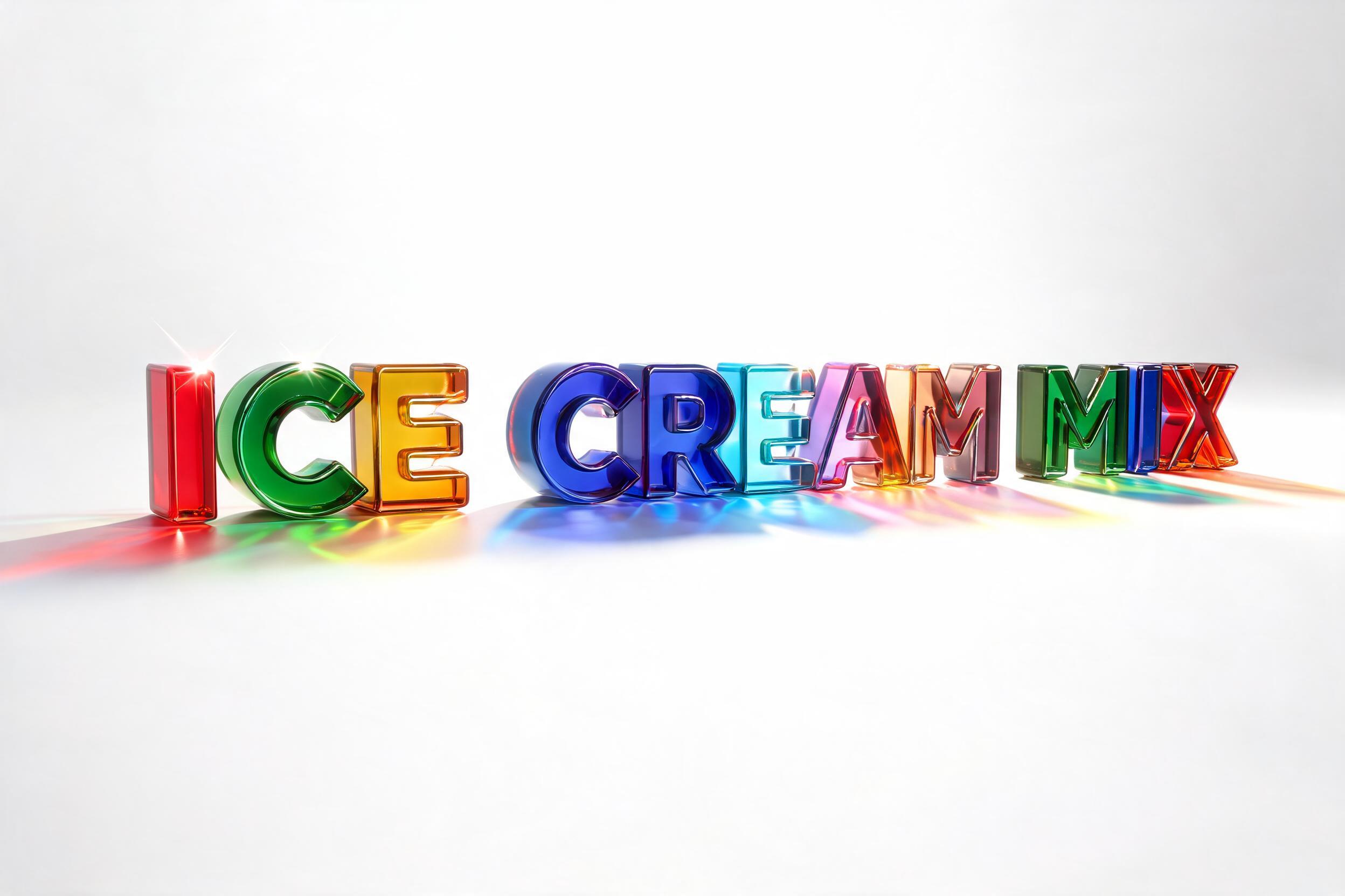 "ICE CREAM MIX" — Glass Color | AI Text Effect Generator