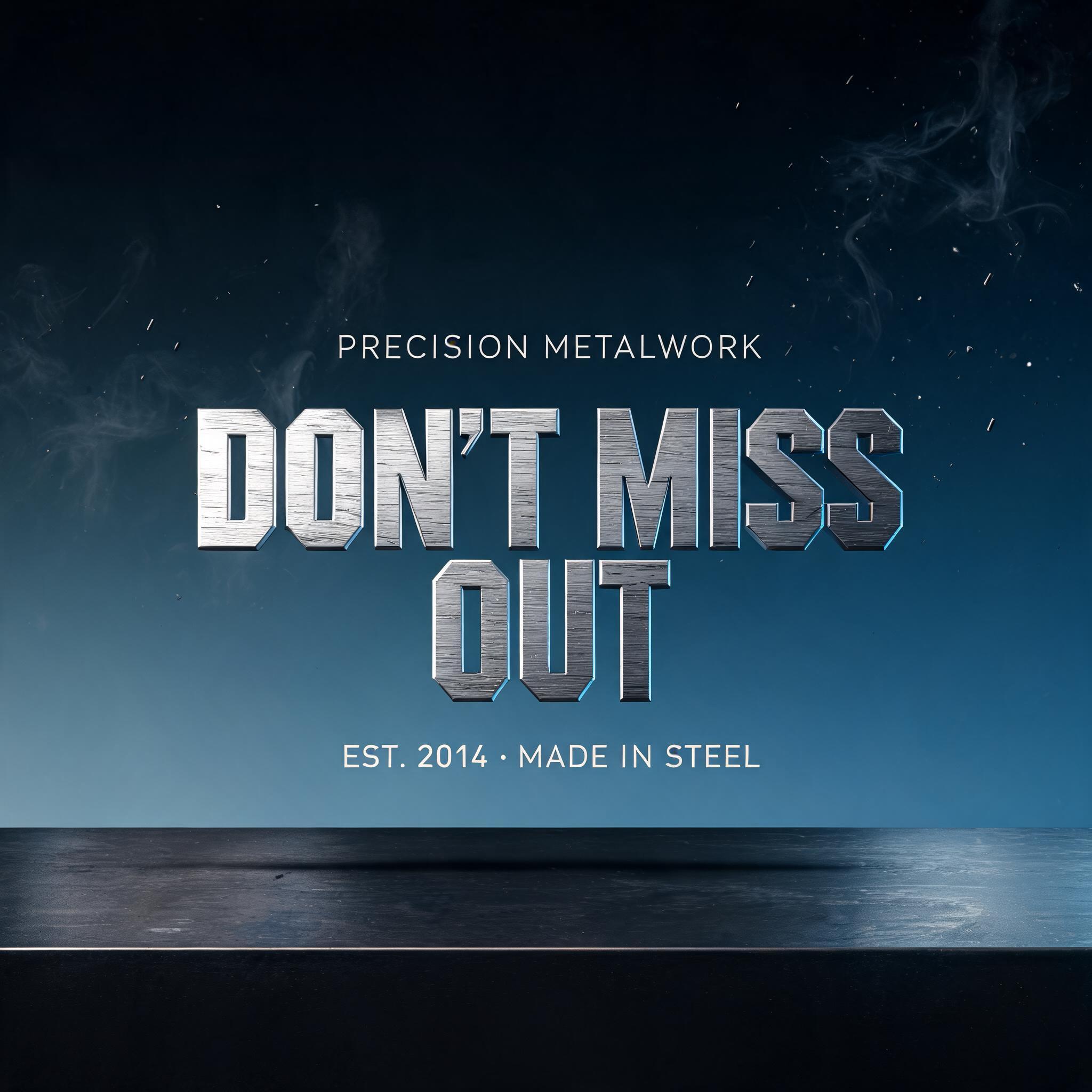 "DON't MISS OUT" — Metallic | AI Text Effect Generator