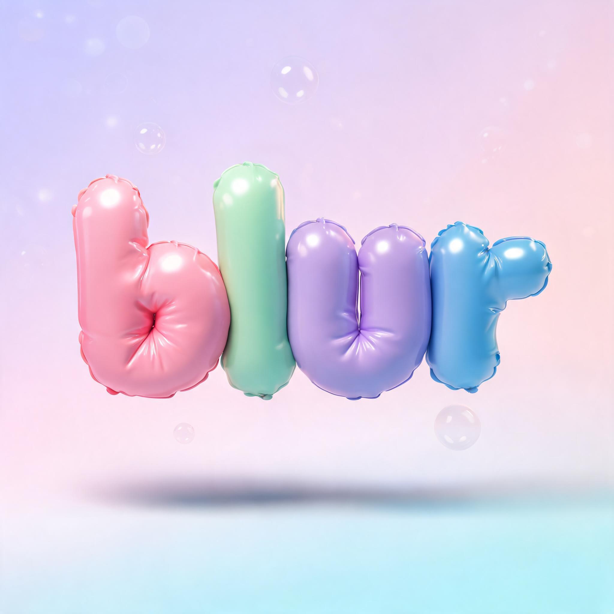"blur" — 3d Bold Inflated | AI Text Effect Generator