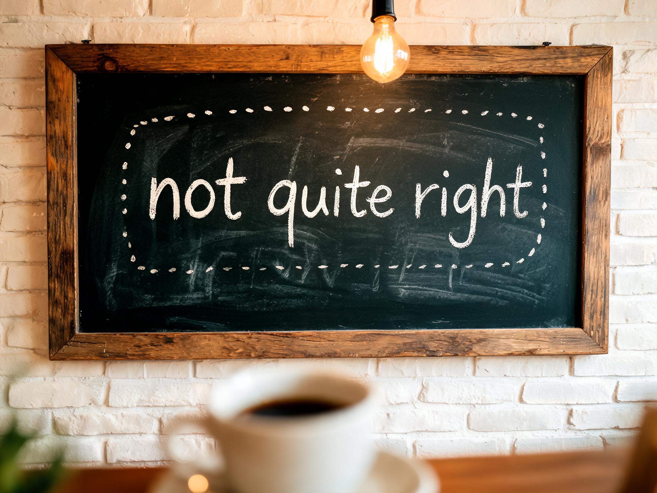 "not quite right" — Chalk | AI Text Effect Generator