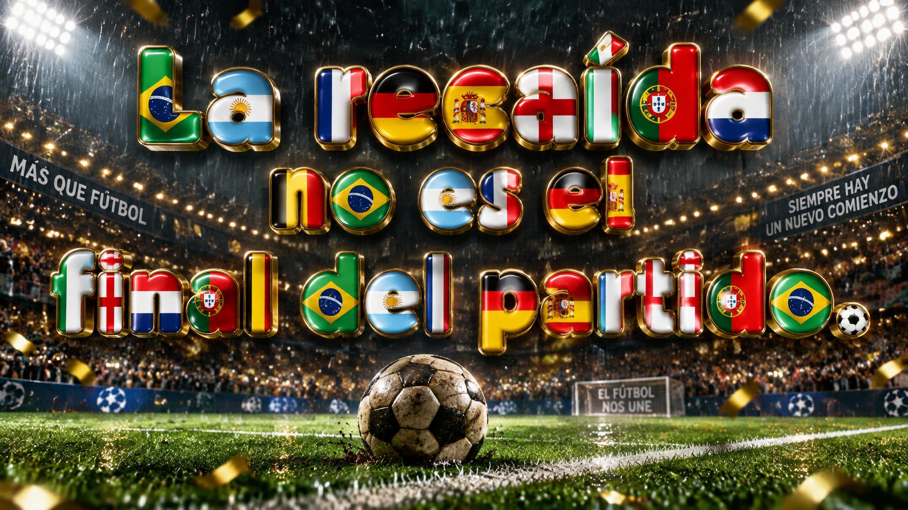 "La recaída no es el final del partido." — Sports Football | AI Text Effect Generator