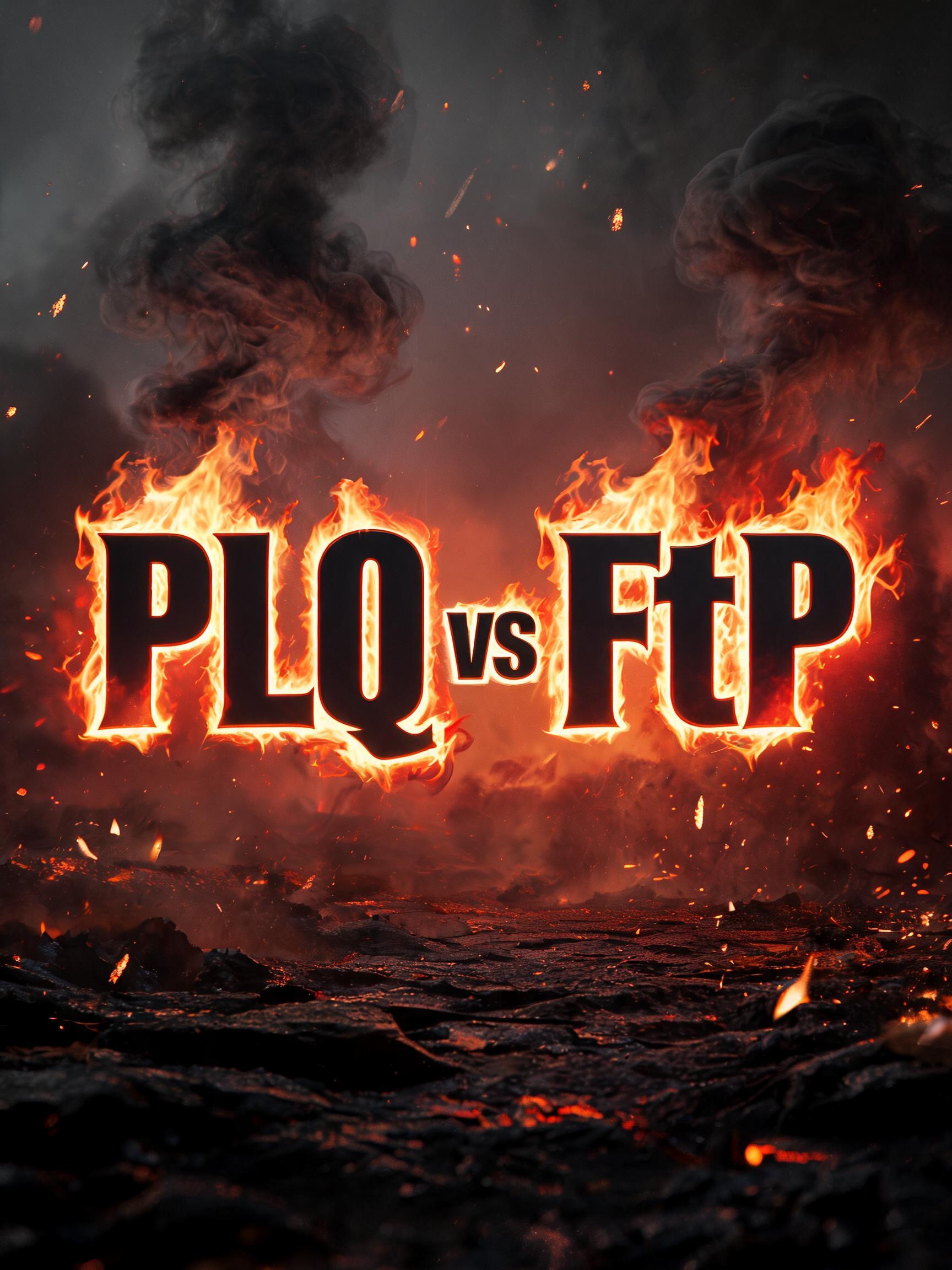 "PLQ vs FtP" — Fire Smoke | AI Text Effect Generator